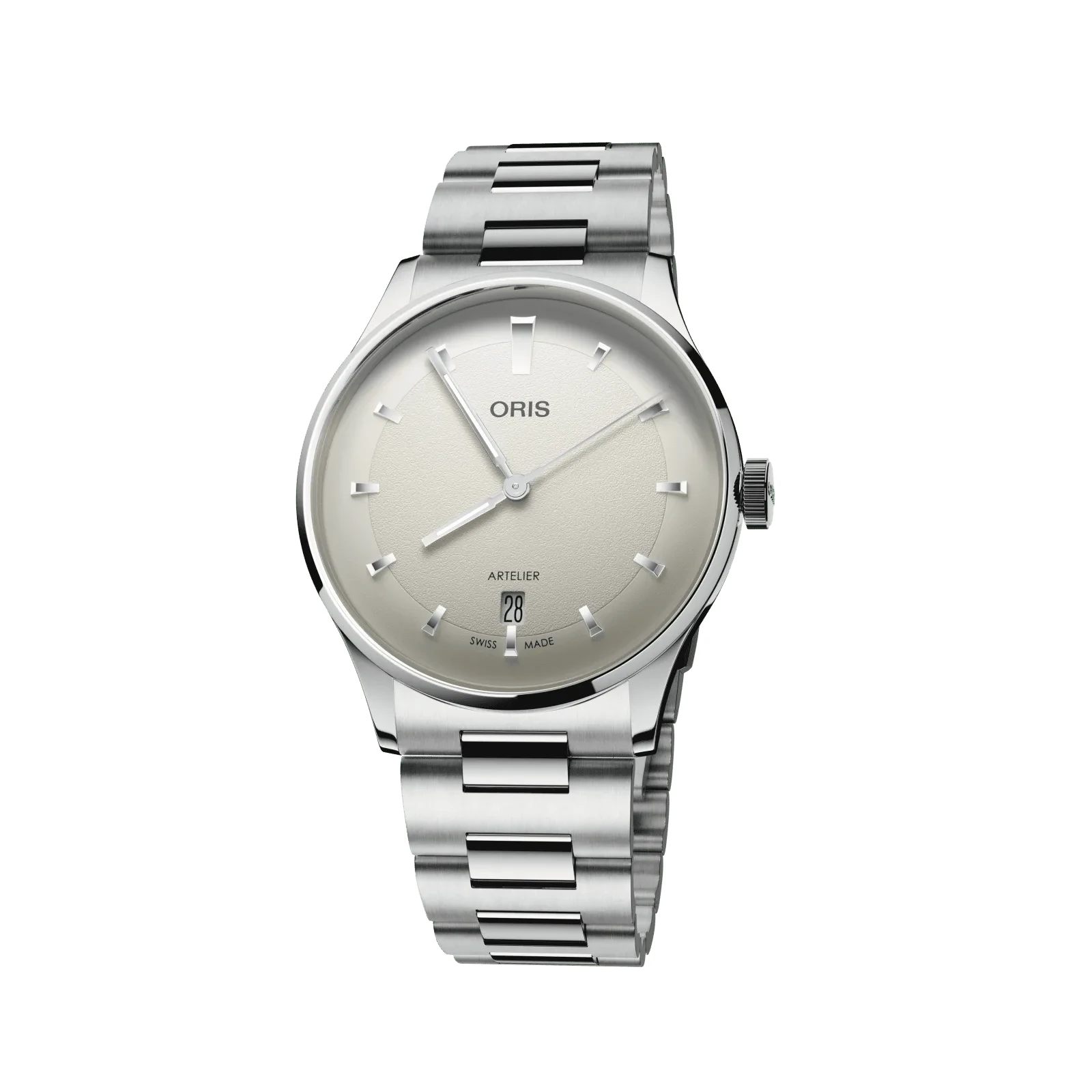 Oris Artelier Date, 38mm, automatic, stainless steel, white men's watch 01 733 7810 4051-07 8 20 20