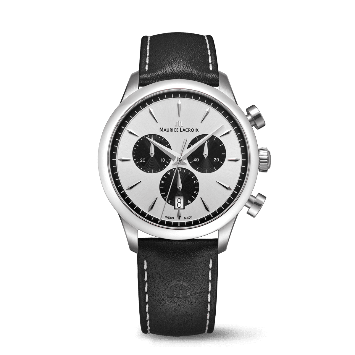 Maurice Lacroix 1975 Quartz Chronograph Silver/Black 40MM Men's Watch 751038-SS001-130-2