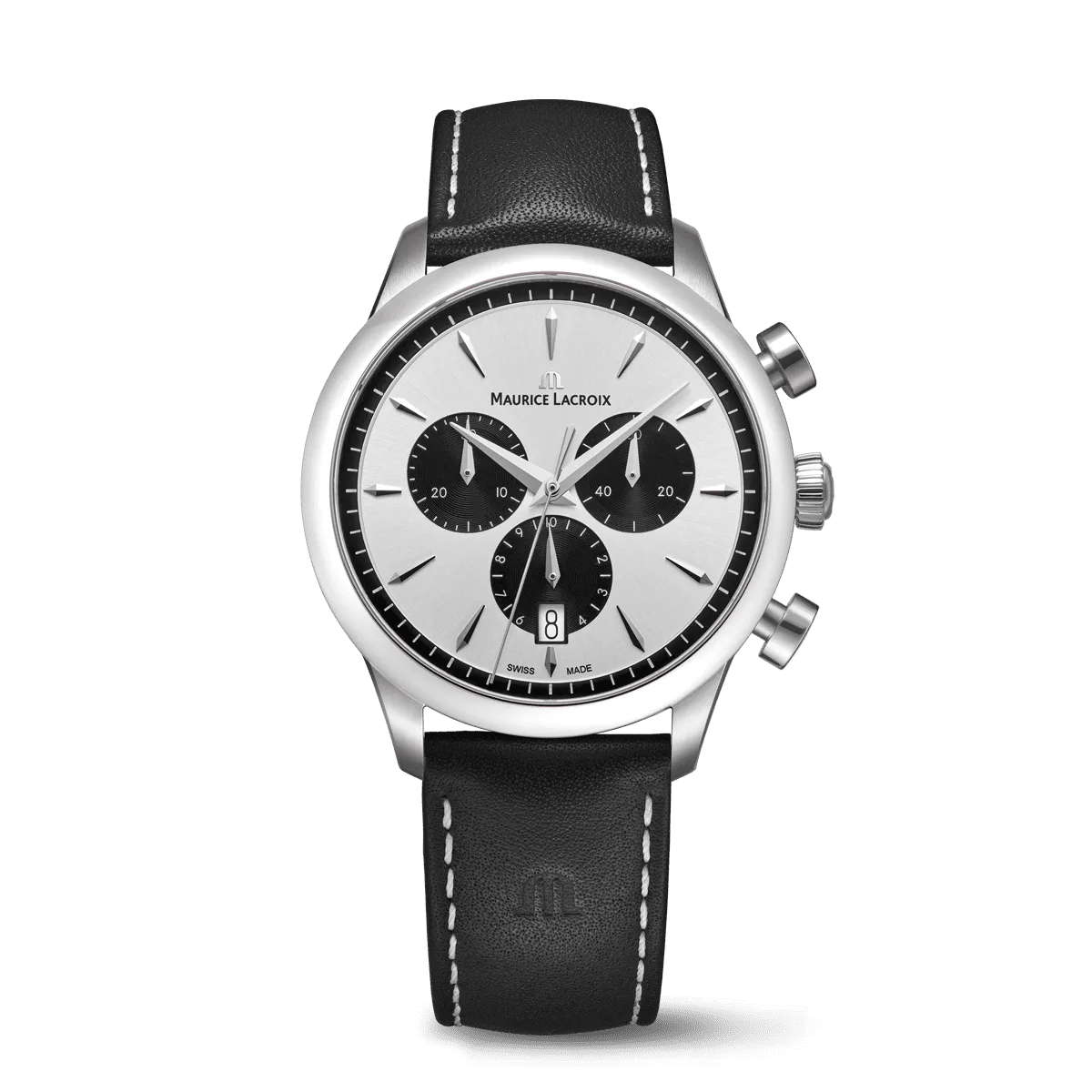 Maurice Lacroix 1975 Quartz Chronograph Silver/Black 40MM Men's Watch 751038-SS001-130-2