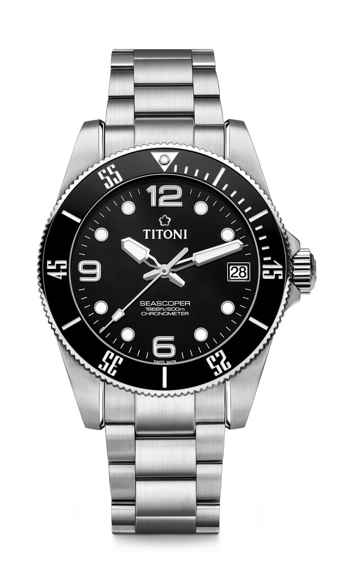 Titoni Seascoper600 men's watch 83600 S-BK-256