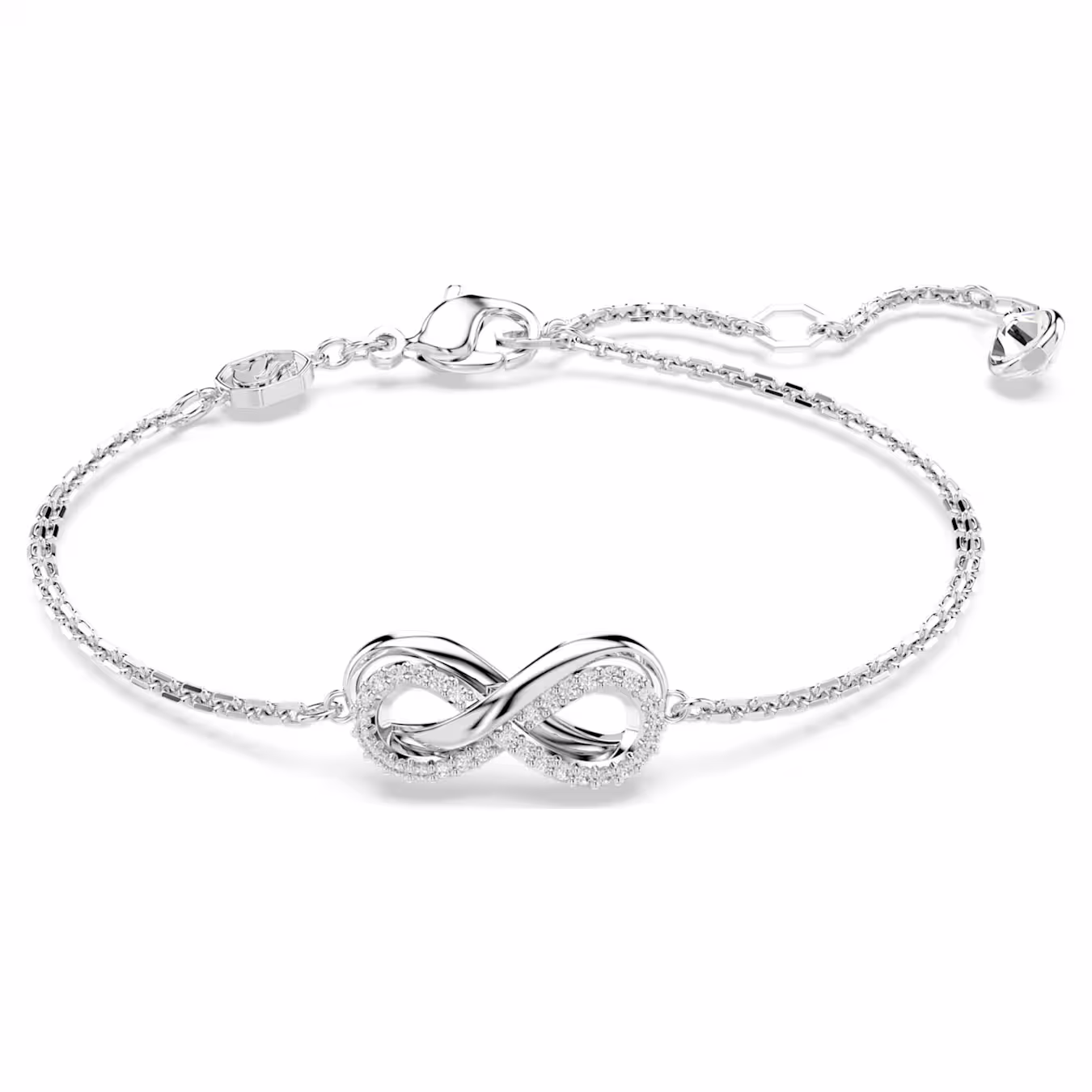 Swarovski Hyperbola Infinity Bracelet, White, Rhodium Plated