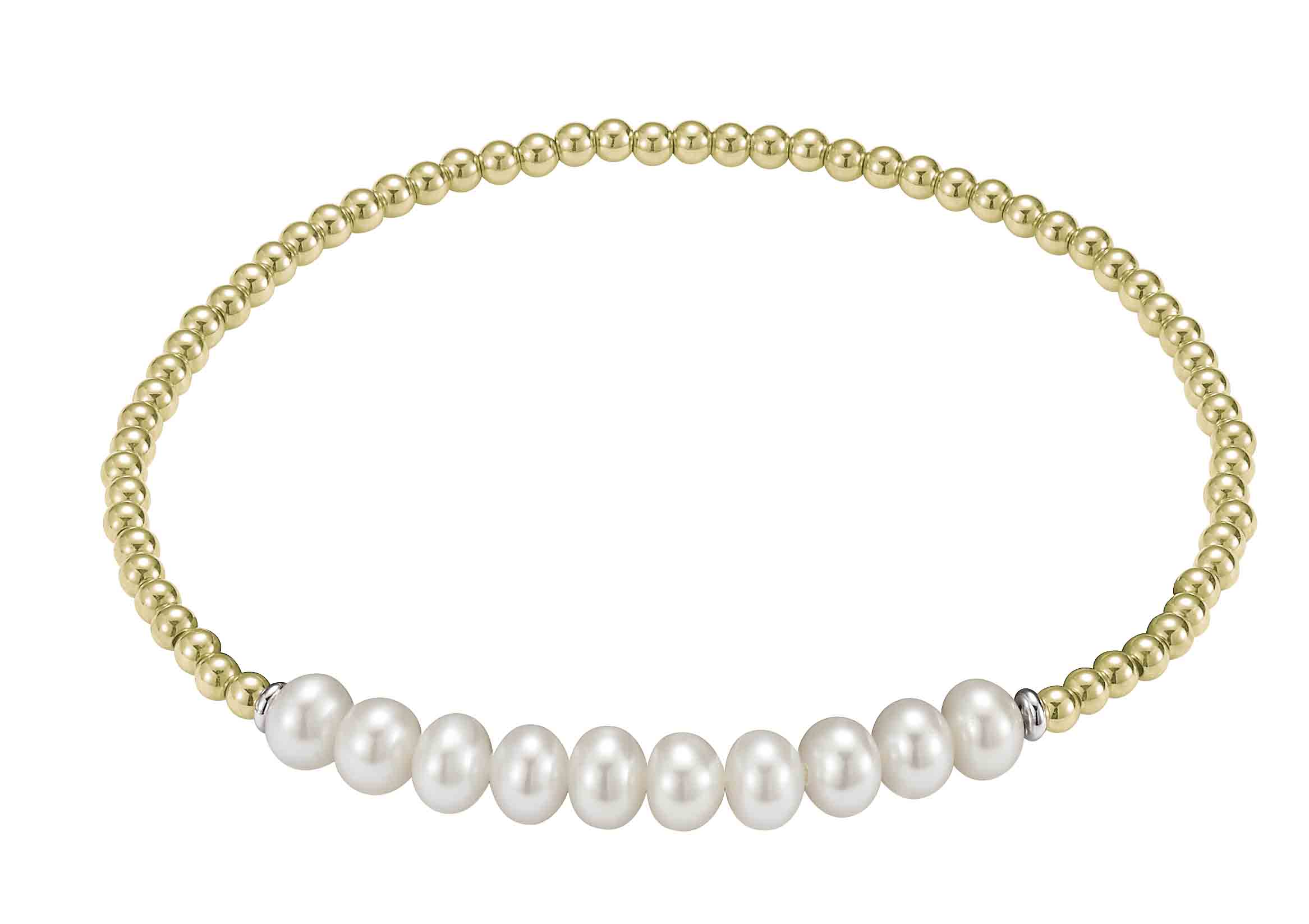 Adriana ball bracelet silver plated with several freshwater pearls G6-90