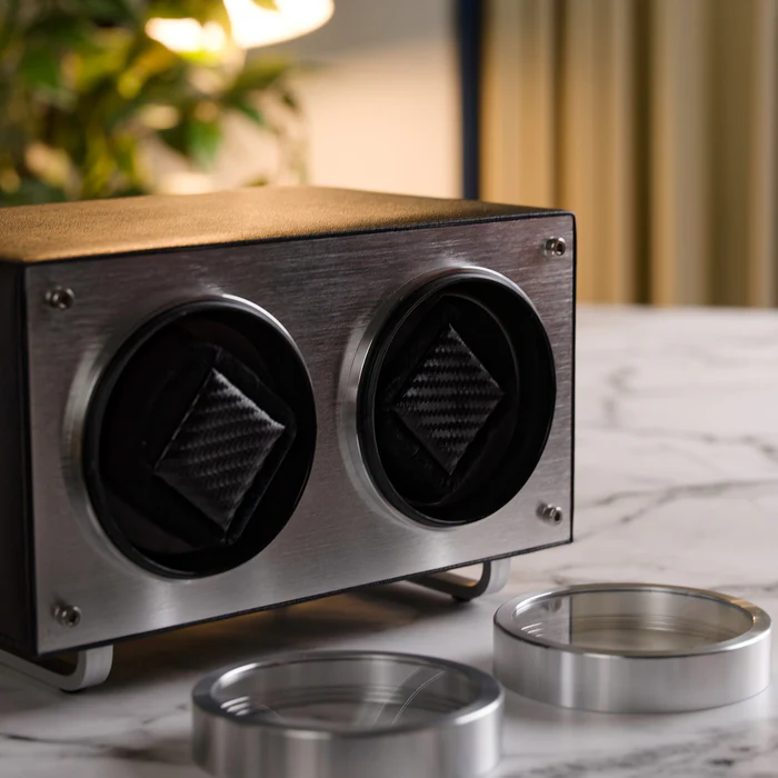 Flemington Dual Slot Watch Winder Piston Black MS-WIN-RAC2-01