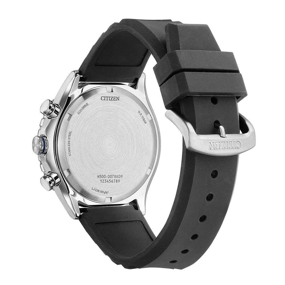 Citizen Eco-Drive Sport Chronograph, 43 mm, silicone strap men's watch AT2569-04L