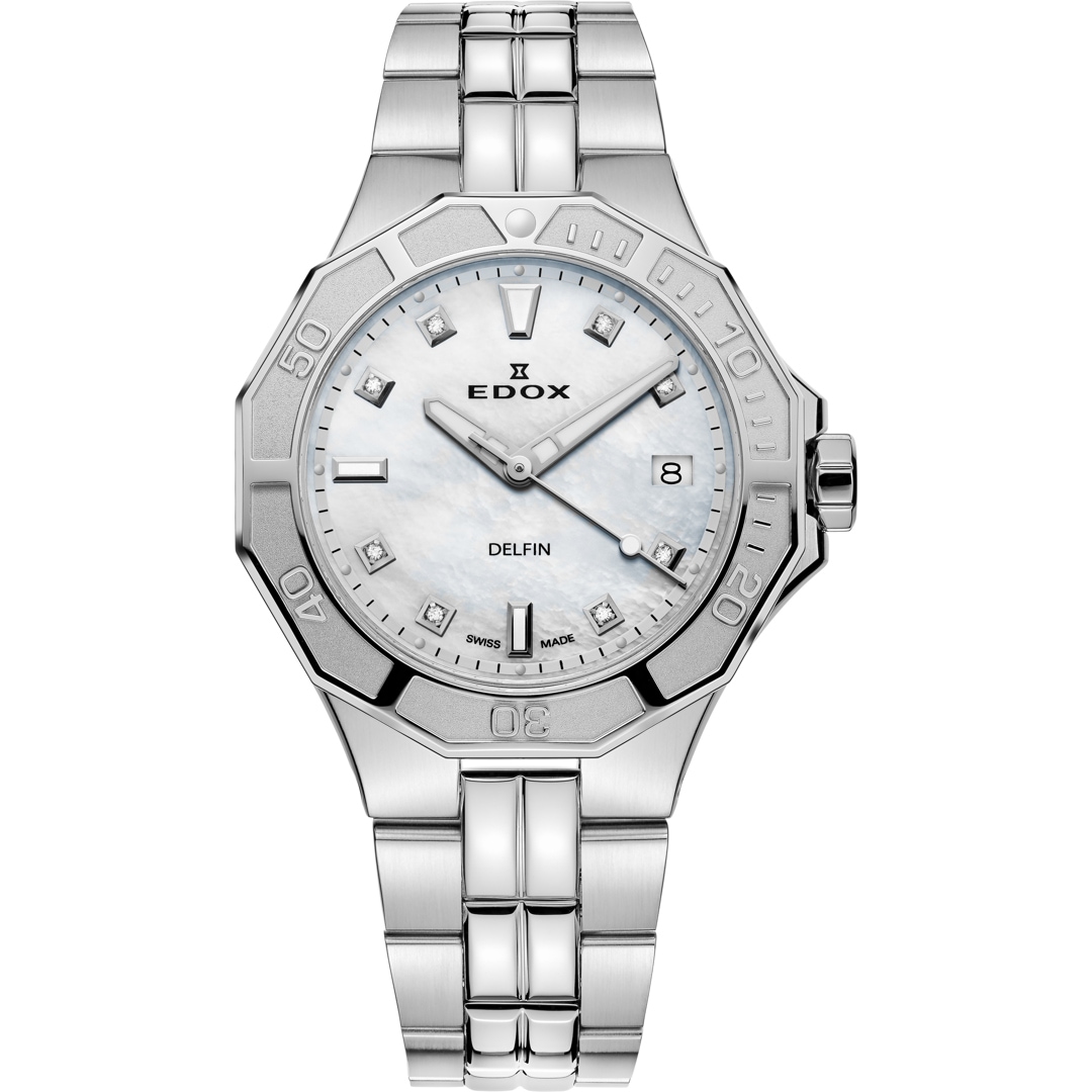 Edox Delfin Diver Date Lady Women's Watch 53020 3M NADN