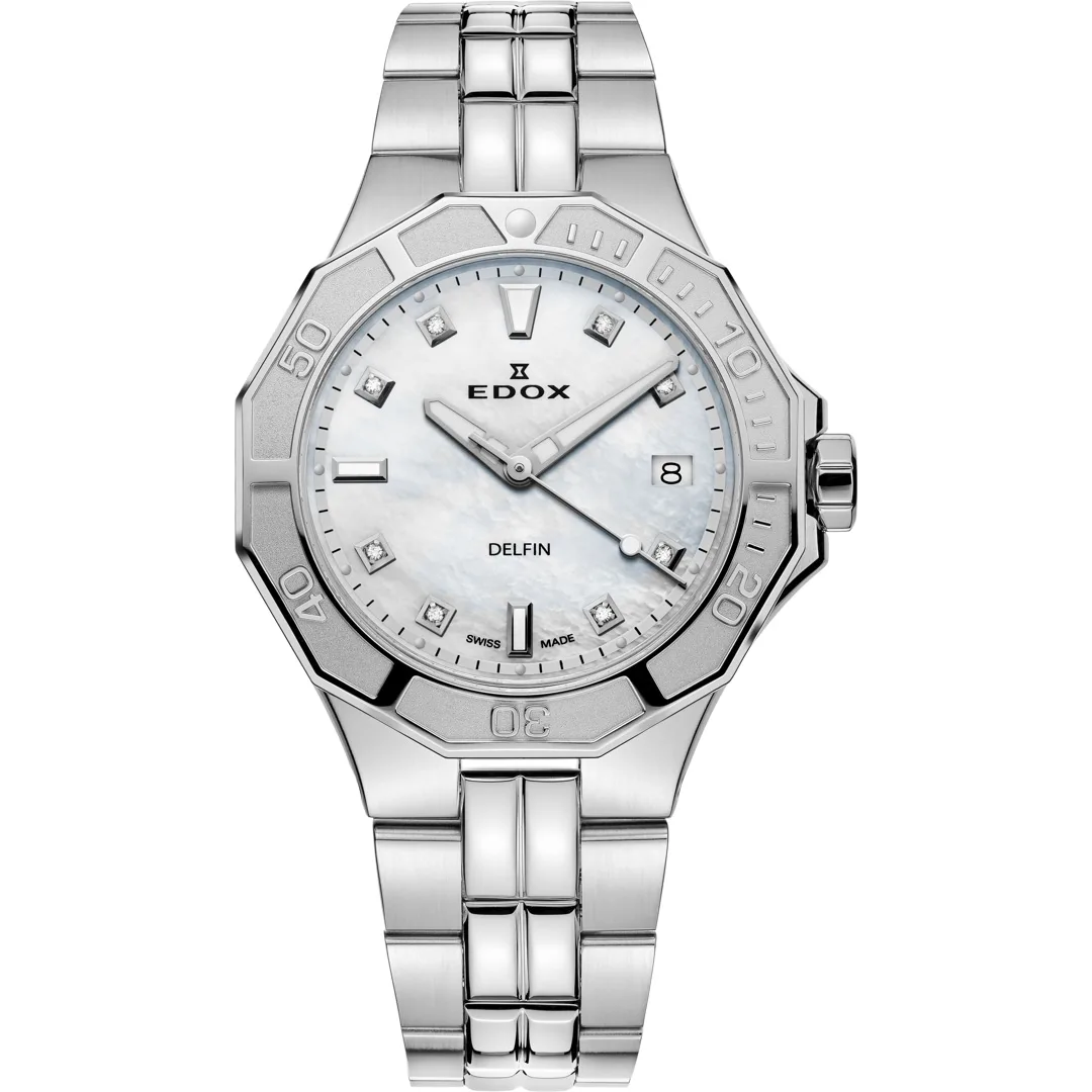 Edox Delfin Diver Date Lady Women's Watch 53020 3M NADN