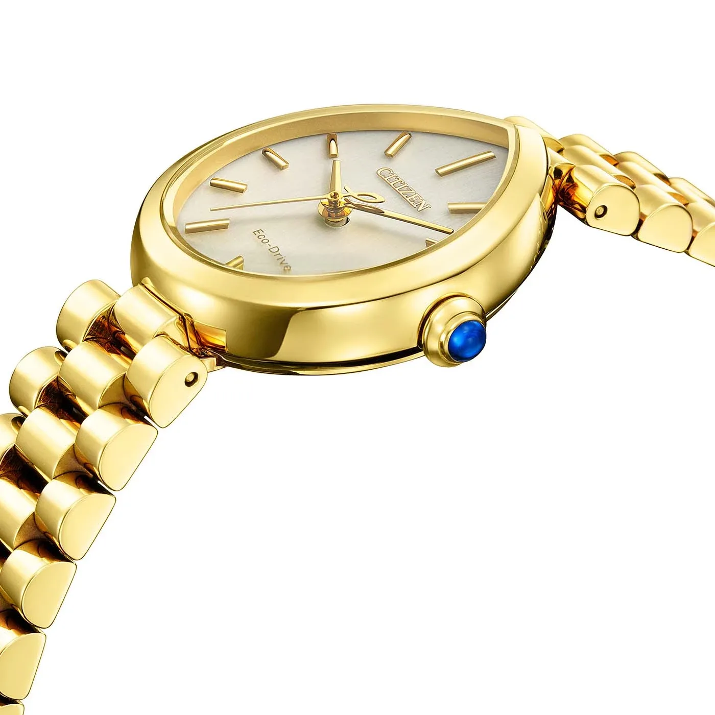 Citizen L Rainell Eco-Drive Gold Tone White Ladies Watch EM1208-53A