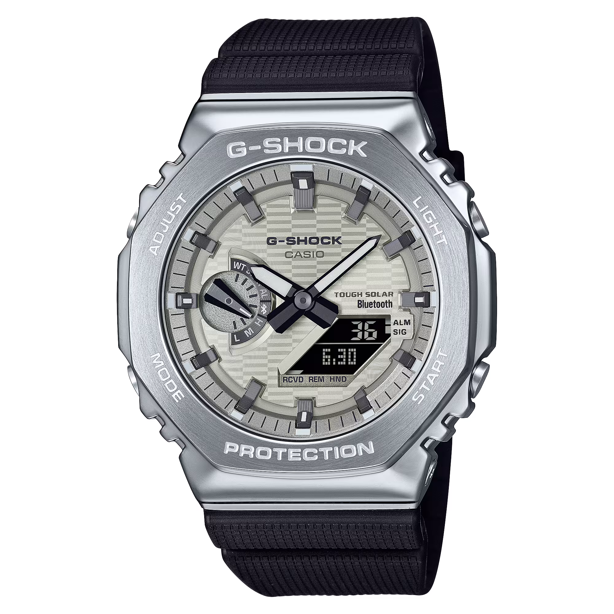 G-Shock G-Steel Protection Classic, silicone strap, solar, 44mm men's watch GBM-2100A-8BER