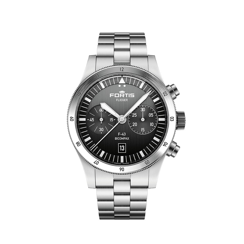 Fortis FLIEGER F-43 Bicompax Black Men's Watch F4240006