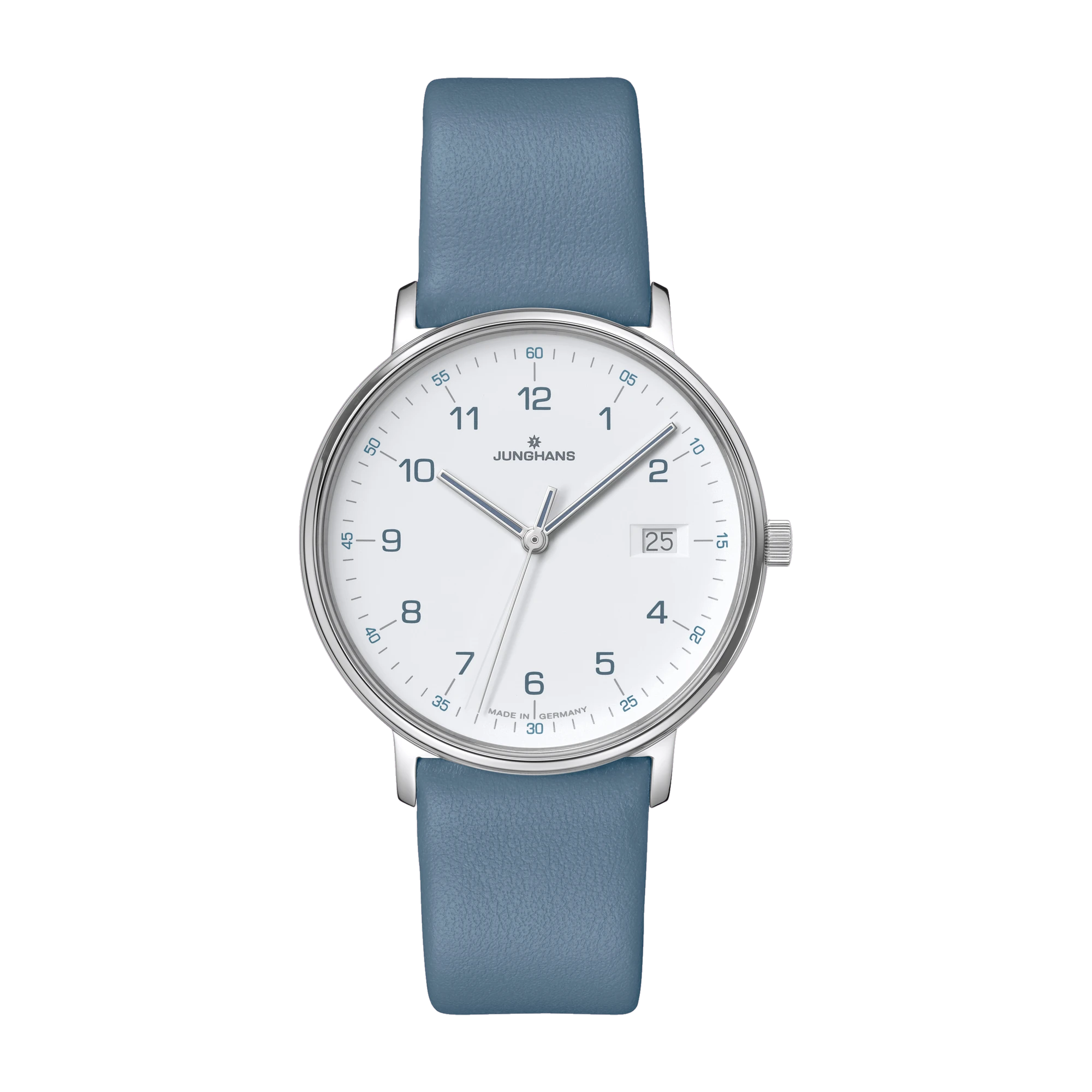 Junghans FORM Ladies Quartz Blue Leather Strap Womens Watch 47/4456.00