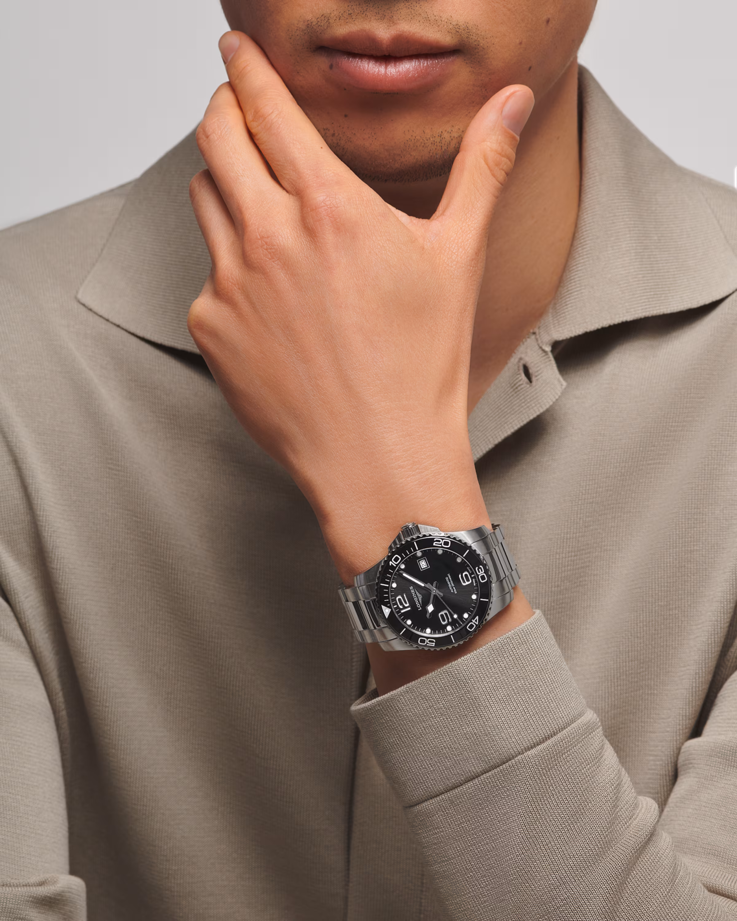Longines HYDROCONQUEST - L3.781.4.56.6 Automatic watch, Ø 41.00 mm, stainless steel and ceramic bezel, men's watch L3.781.4.56.6