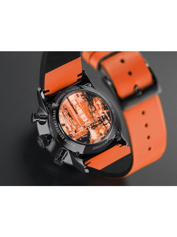 Junghans FORM A Chronoscope 027/4370.00 orange men's watch