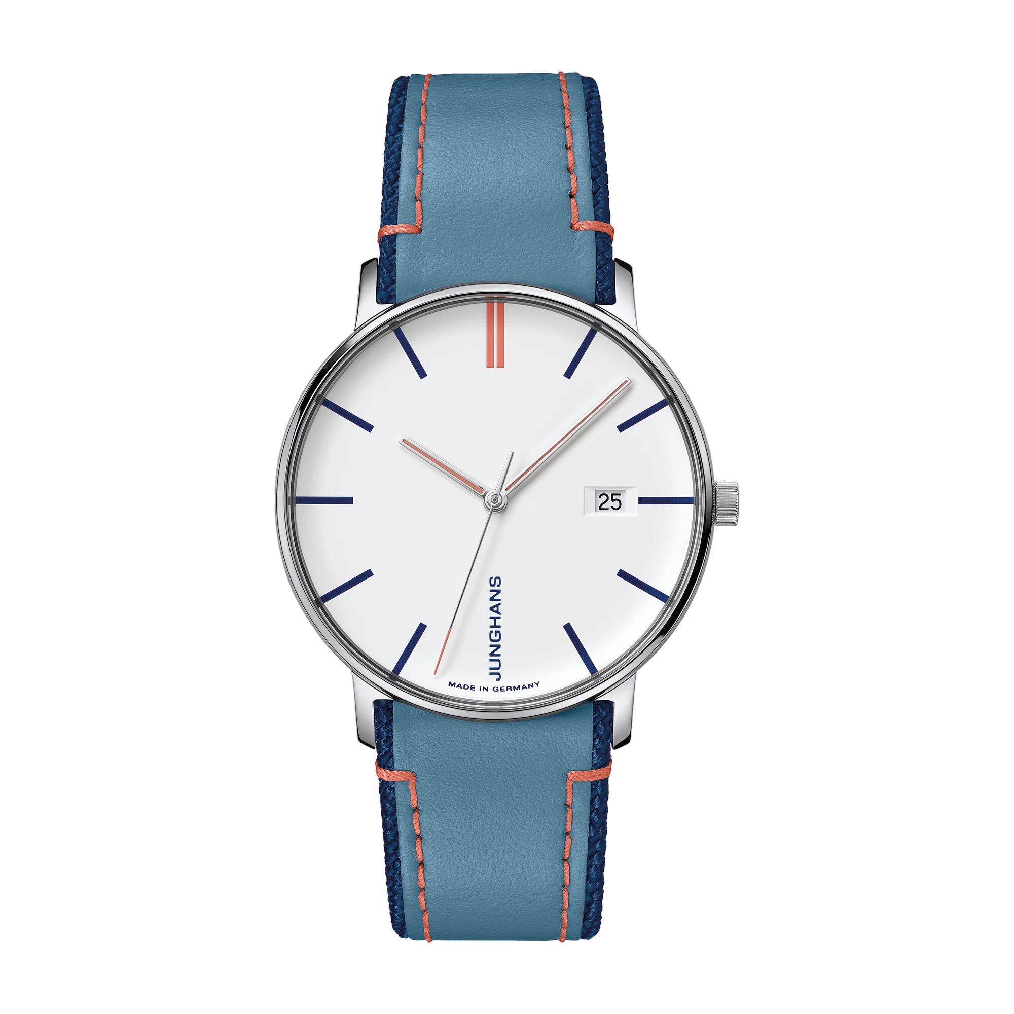 Junghans FORM Quartz Blue Leather Strap Ladies Watch 41/4481.00