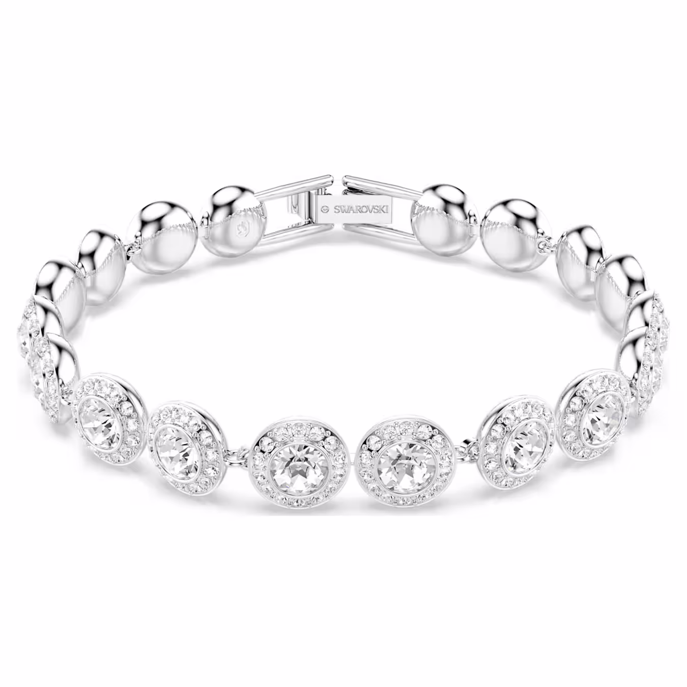 Swarovski Una Angelic bracelet, round cut, white, rhodium-plated