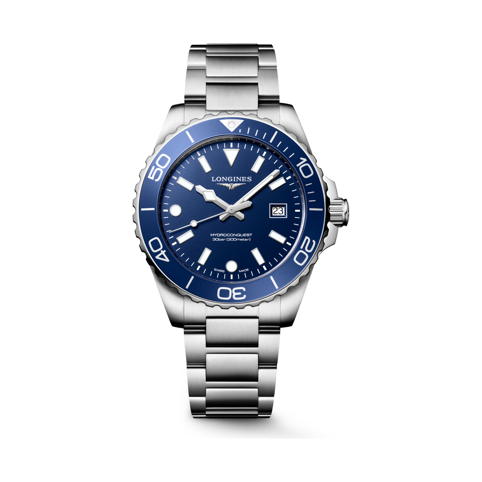 Longines HydroConquest 42 mm blau, Frontansicht