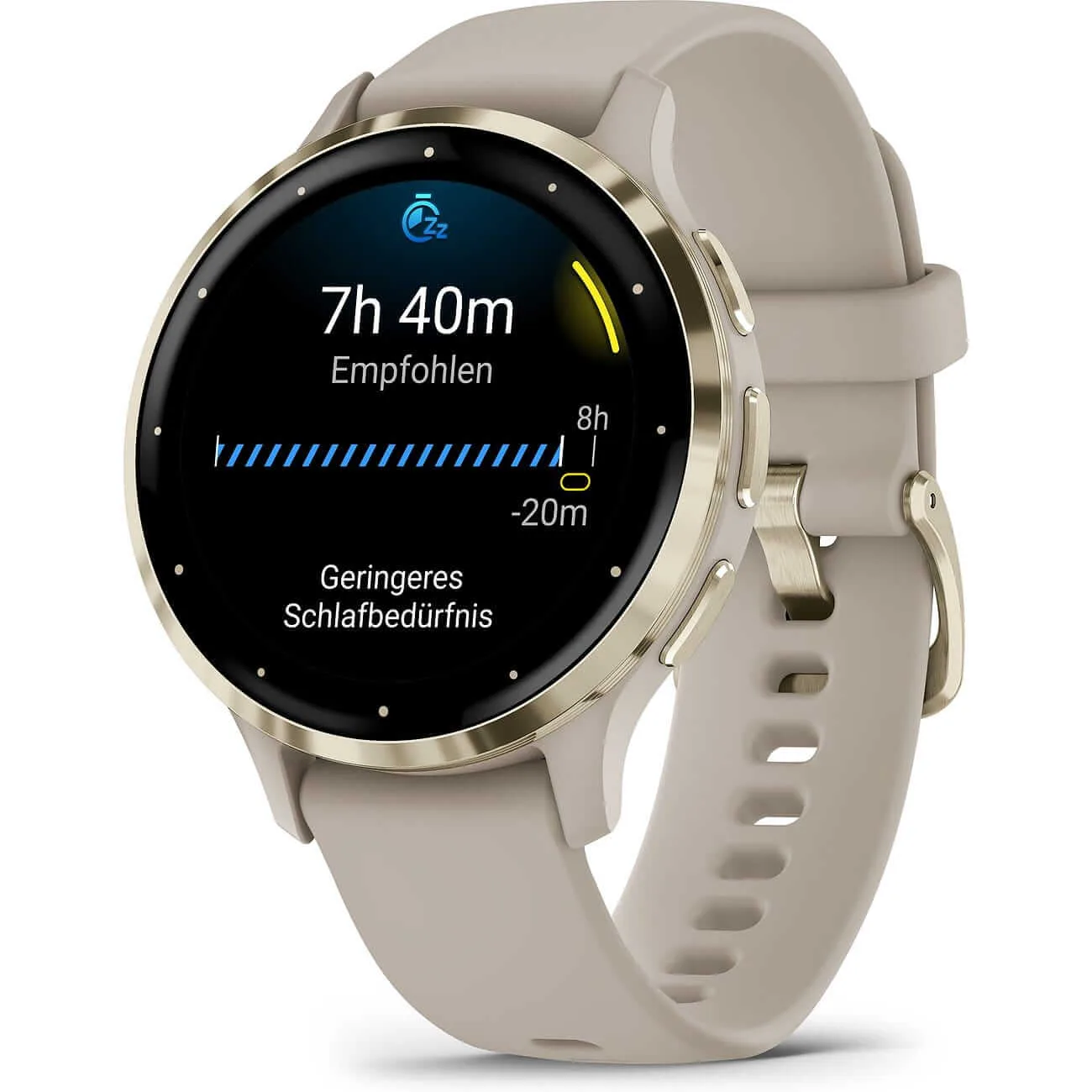 Garmin Venu 3S French Gray/Soft Gold with Silicone Strap Women's Watch 010-02785-02