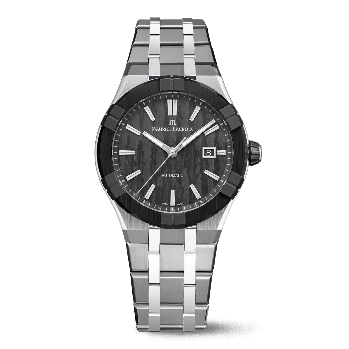 Maurice Lacroix Aikonic Automatic 43mm, 60-hour power reserve, stainless steel, black men's watch AC6008-SSL22-330-1
