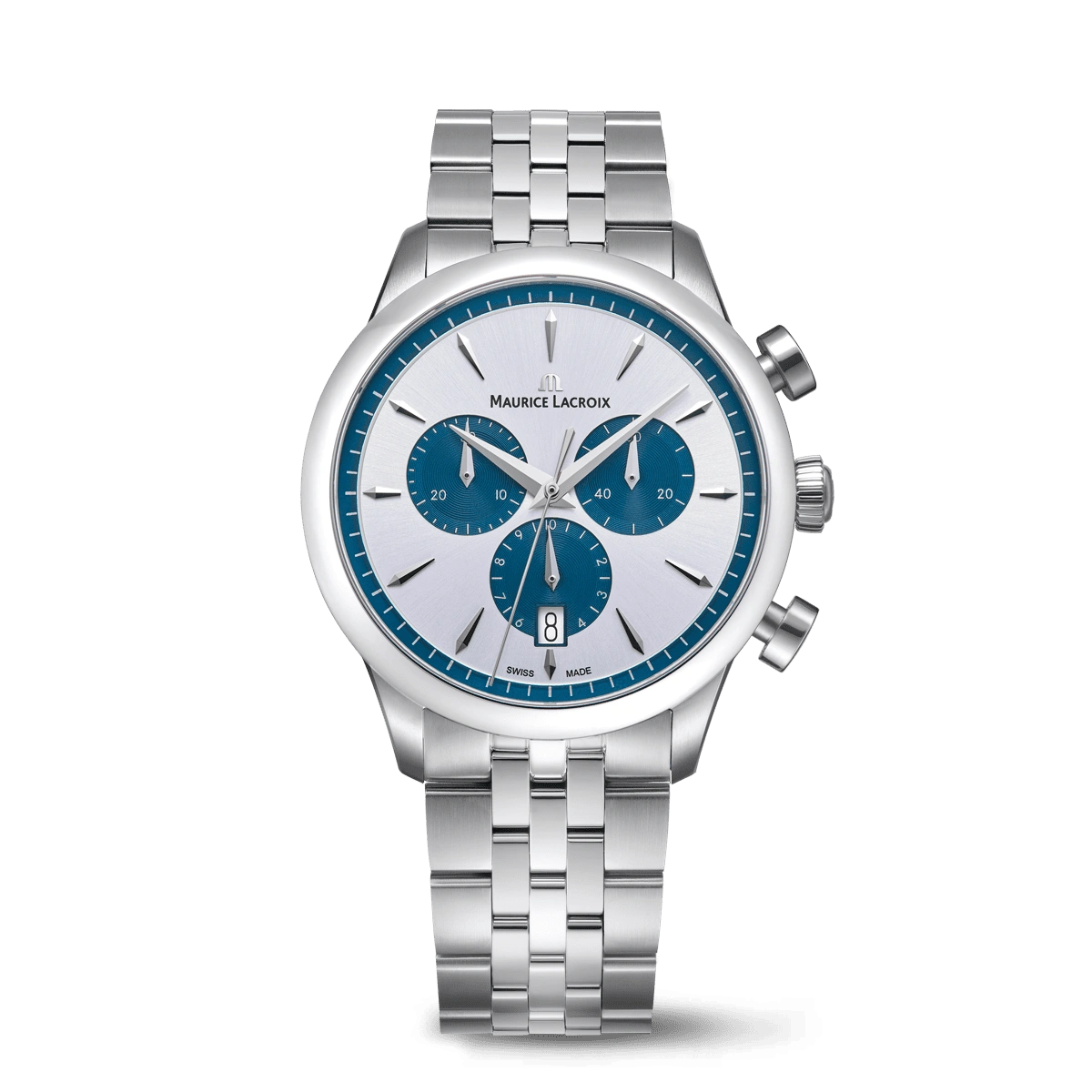 Maurice Lacroix 1975 Quartz Chronograph Blue/Silver 40MM Men's Watch 751038-SS002-131-1