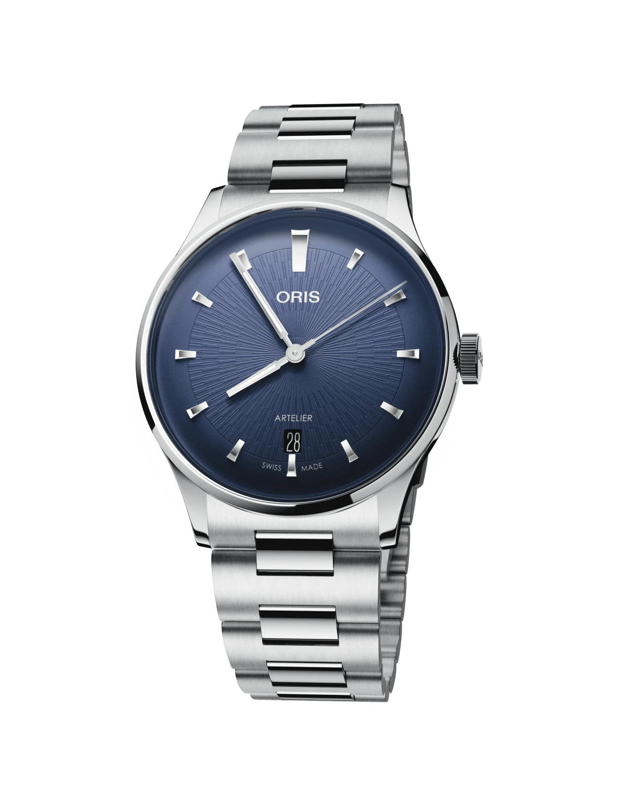 Oris Artelier Date, 38mm, automatic, stainless steel, blue men's watch 01 733 7810 4055-07 8 20 20