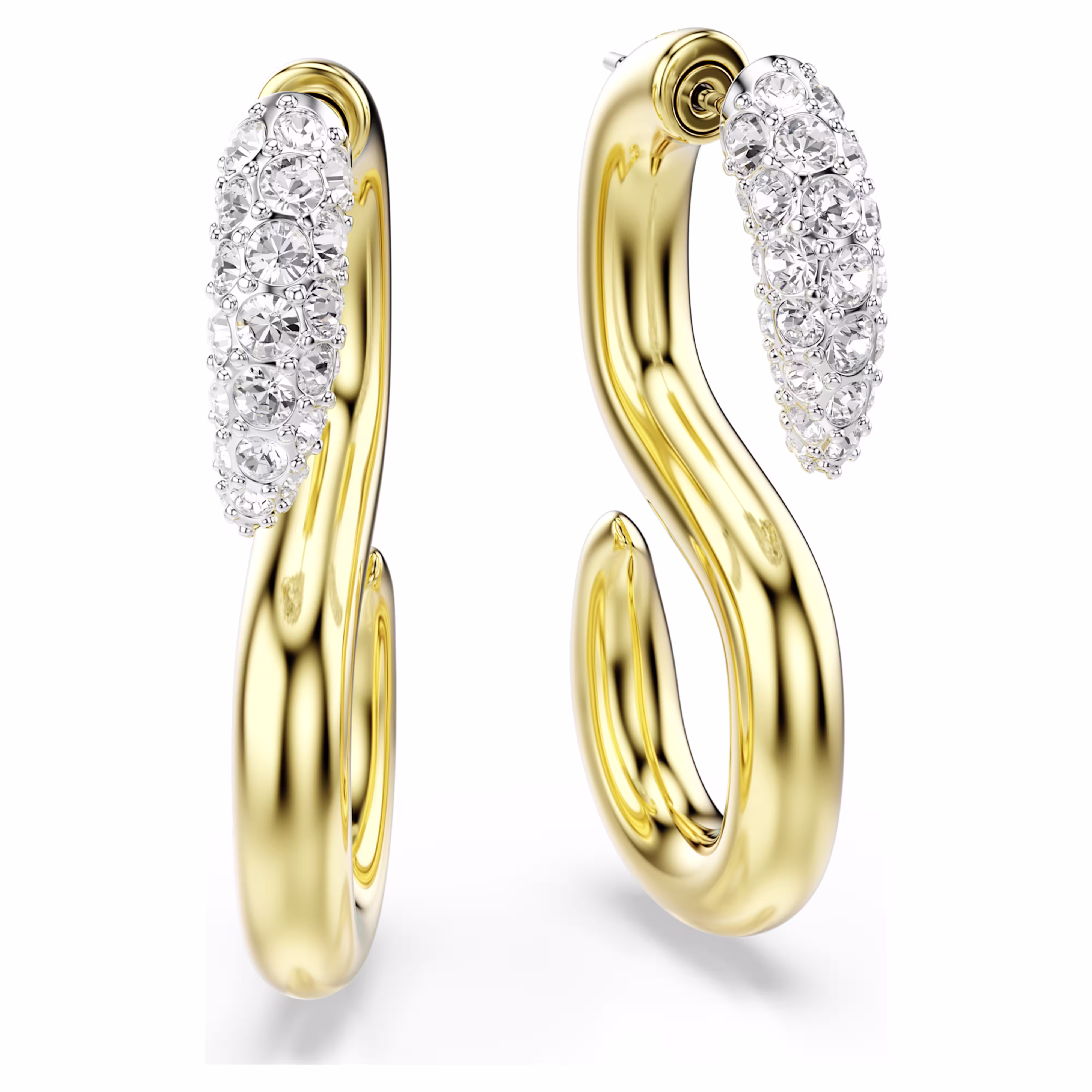 Swarovski Dextera earrings, round cut, white, metal mix