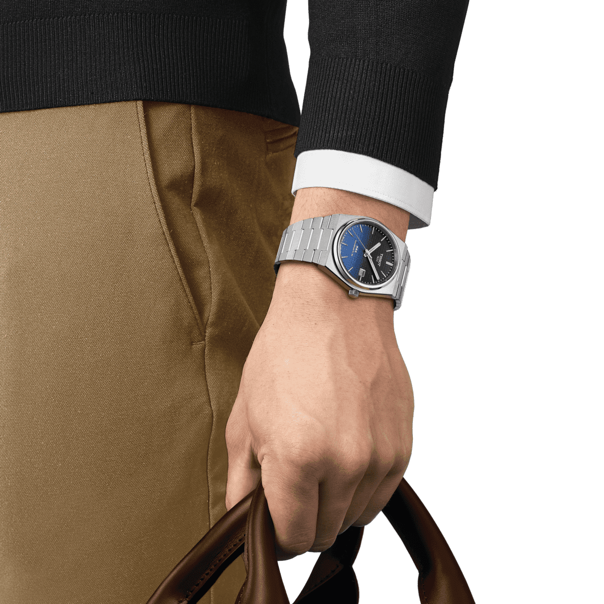 Tissot PRX Gradient Herrenuhr T137.407.11.051.01 Set mit blauem Kautschukband