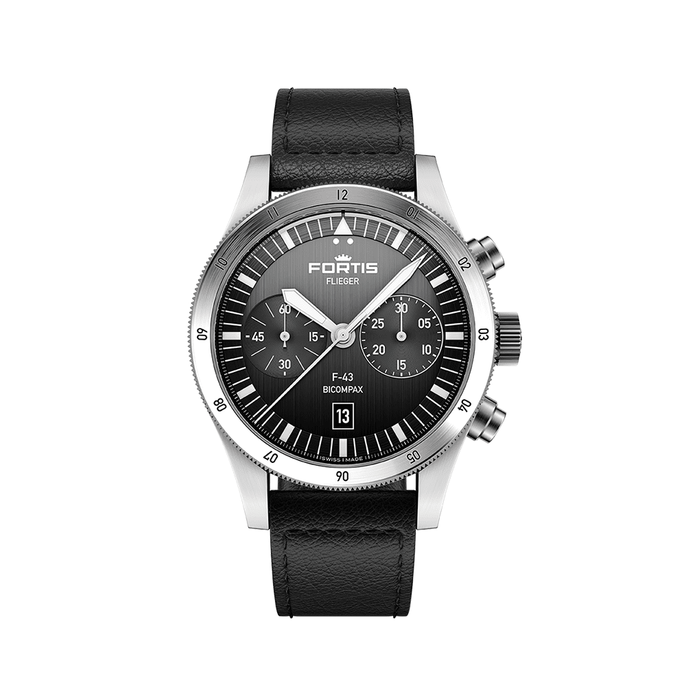 Fortis FLIEGER F-43 Bicompax Black Men's Watch F4240007