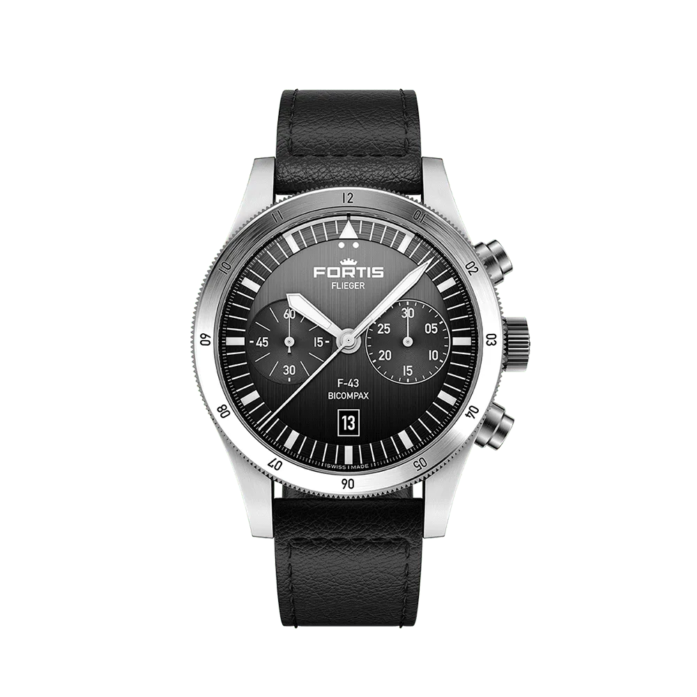 Fortis FLIEGER F-43 Bicompax Black Men's Watch F4240007