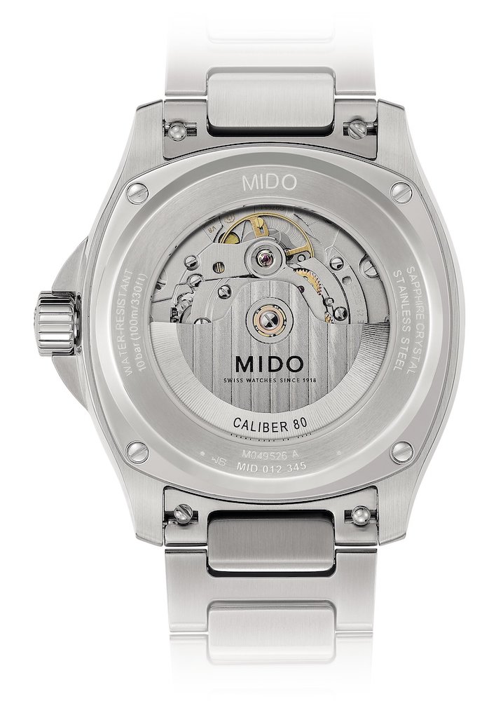 Mido Multifort TV Big Date men's watch M049.526.11.081.00 set with orange rubber strap