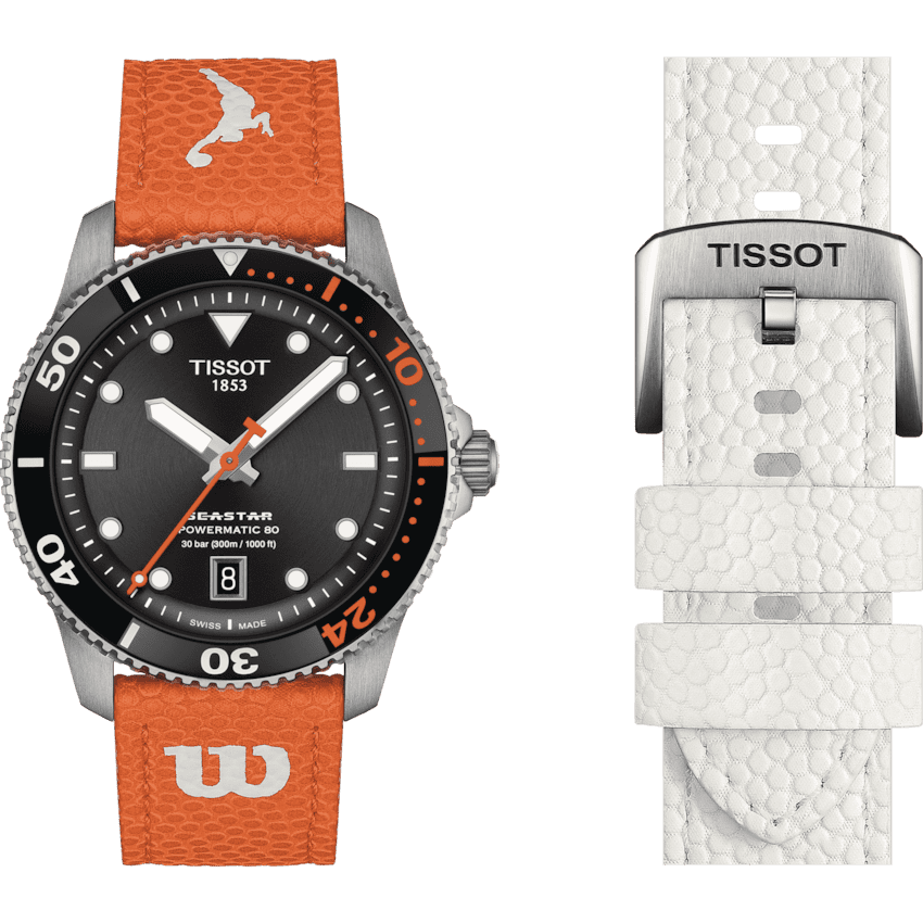 Tissot Seastar Wilson WNBA set with white leather strap T120.807.17.051.00