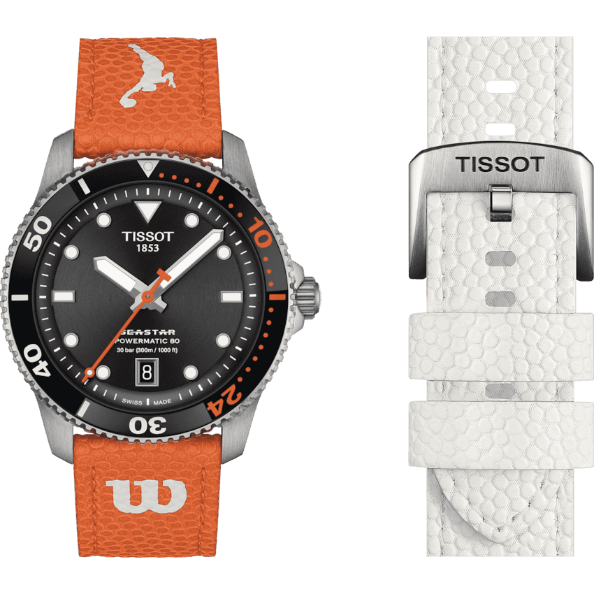 Tissot Seastar Wilson WNBA set with white leather strap Men's Watch T120.807.17.051.00