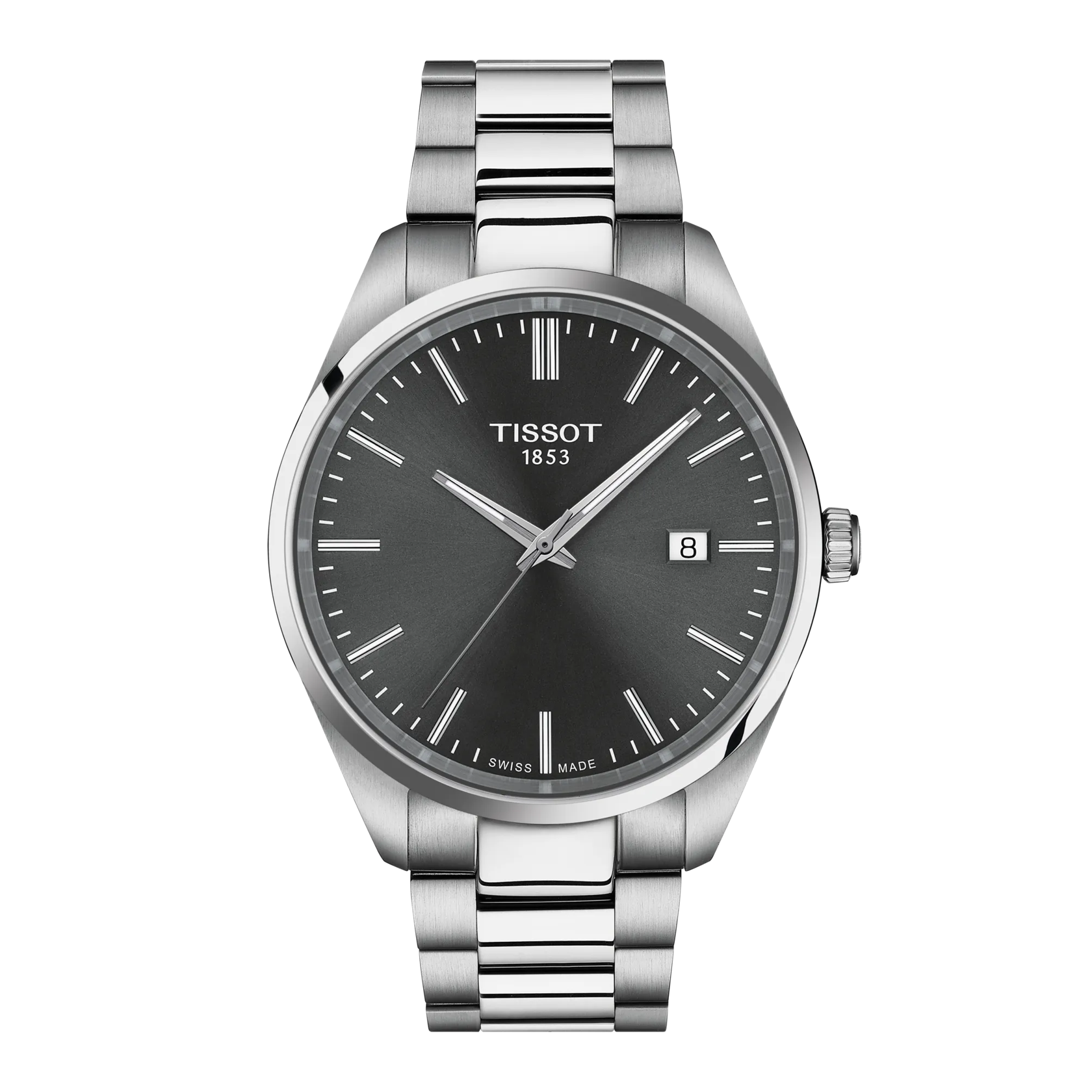 Tissot PR 100 40mm, quartz movement, stainless steel bracelet men's watch T150.410.11.081.00