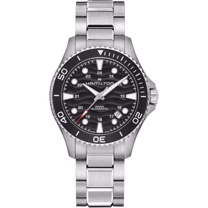 Hamilton KHAKI NAVY SCUBA AUTO Black Metal Band 40 MM Men's Watch H82415130