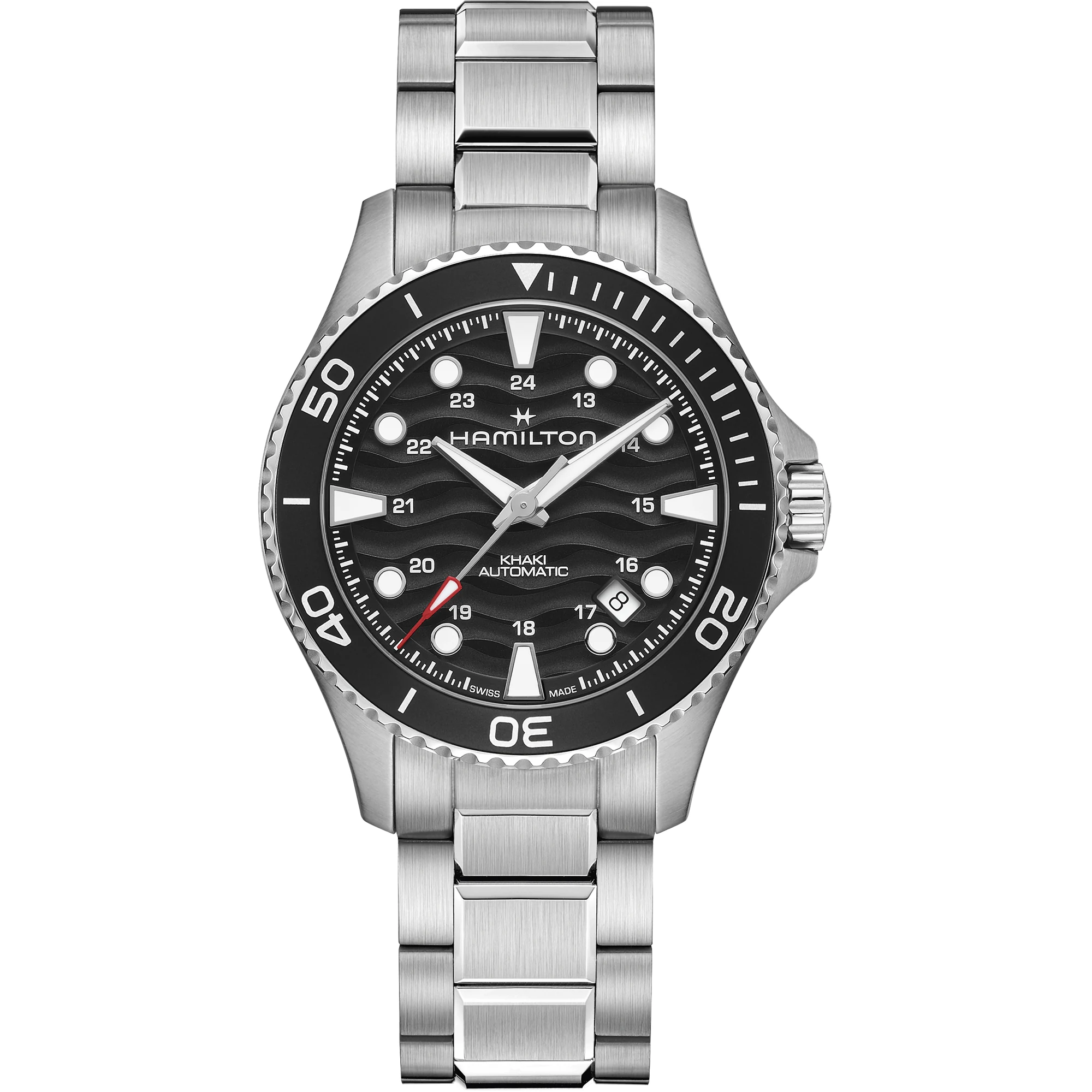 Hamilton KHAKI NAVY SCUBA AUTO Black Metal Band 40 MM Men's Watch H82415130