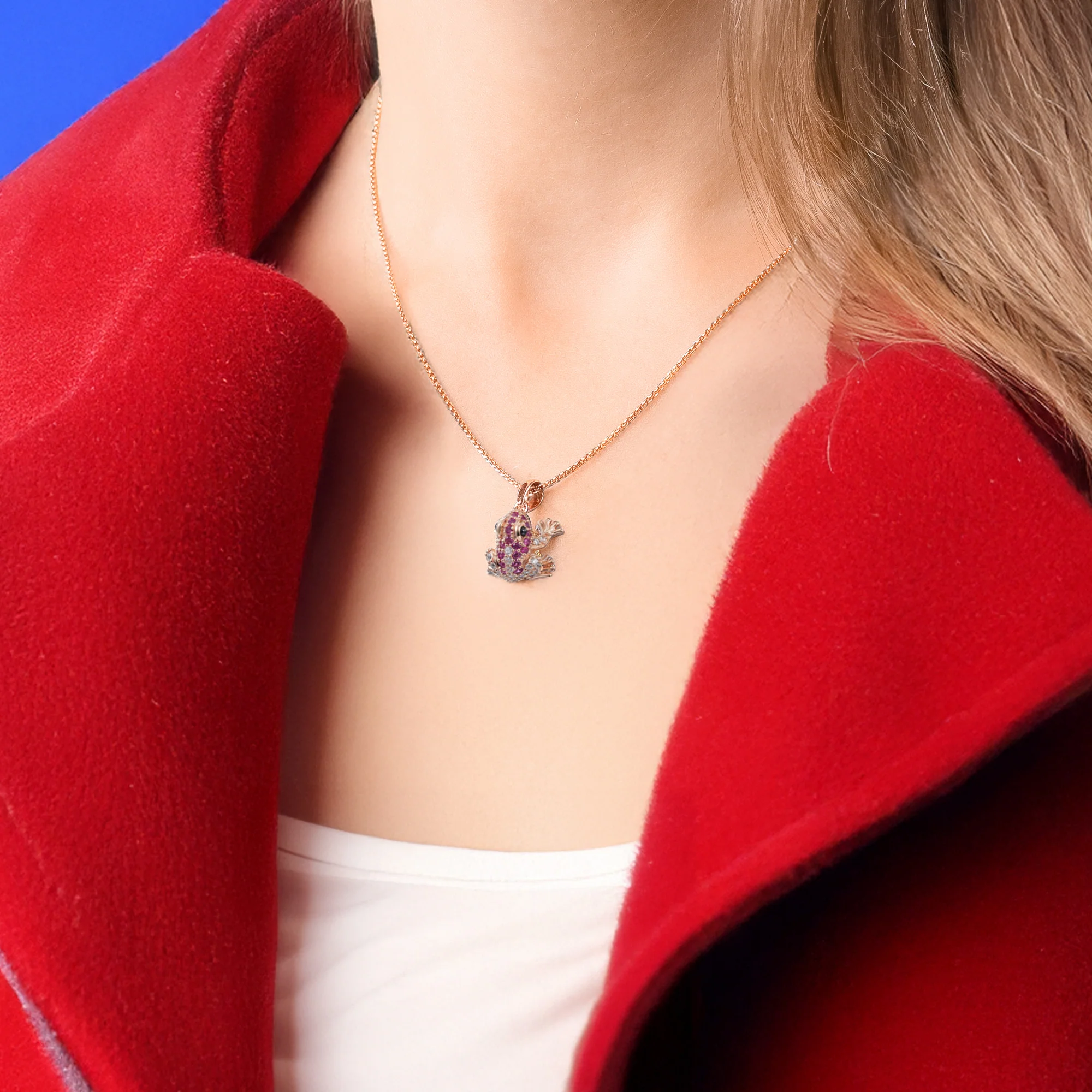 At the time, Ivy Pink Frog Necklace