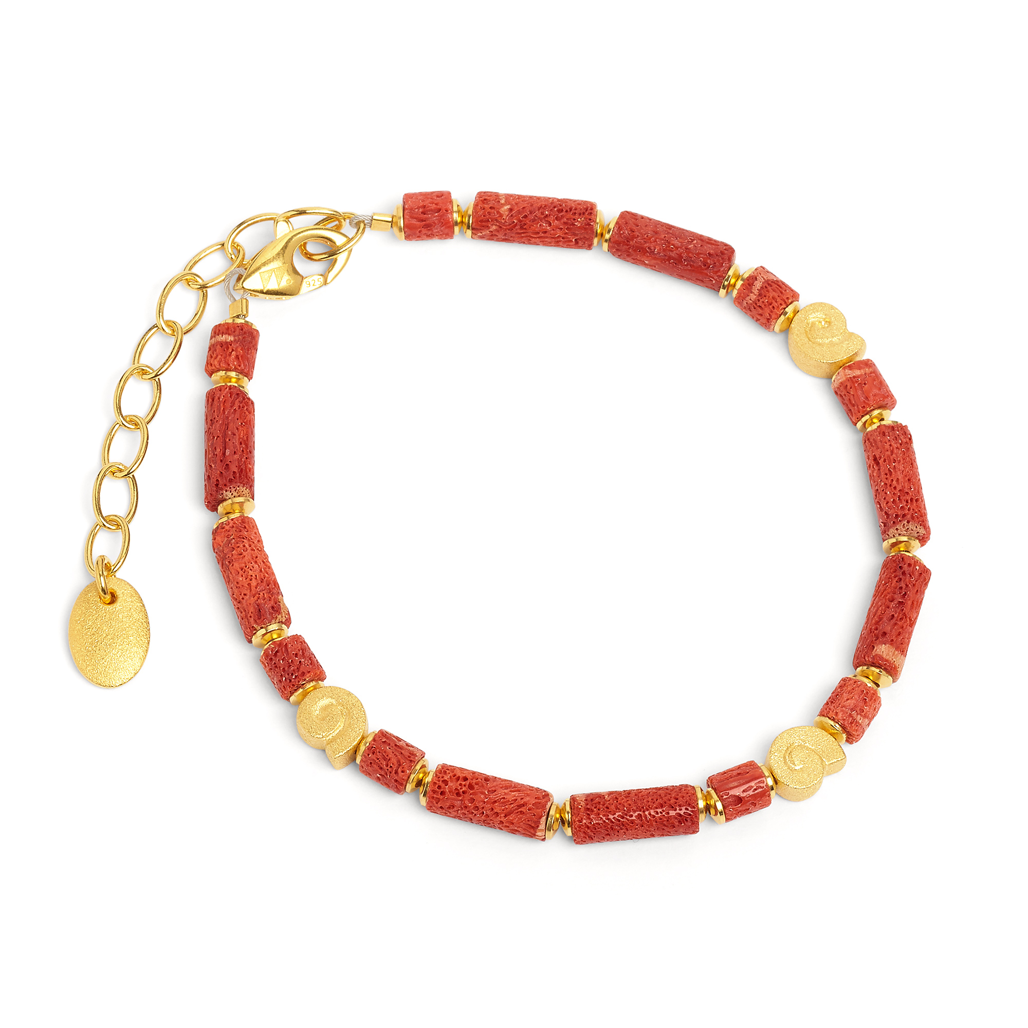 Bernd Wolf Marie bracelets root coral 925 sterling silver