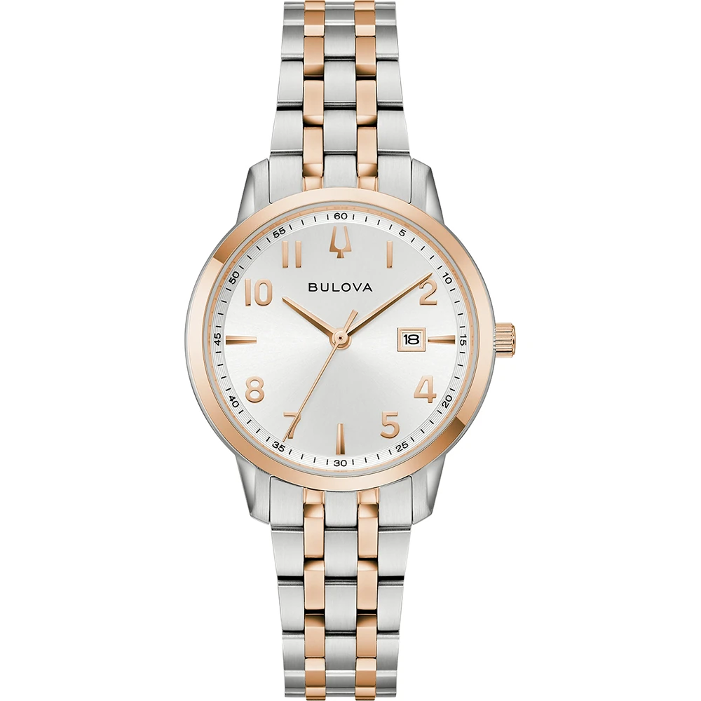 Bulova Classic Quartz, Stainless Steel Silver, 31mm Ladies' Watch 98M140