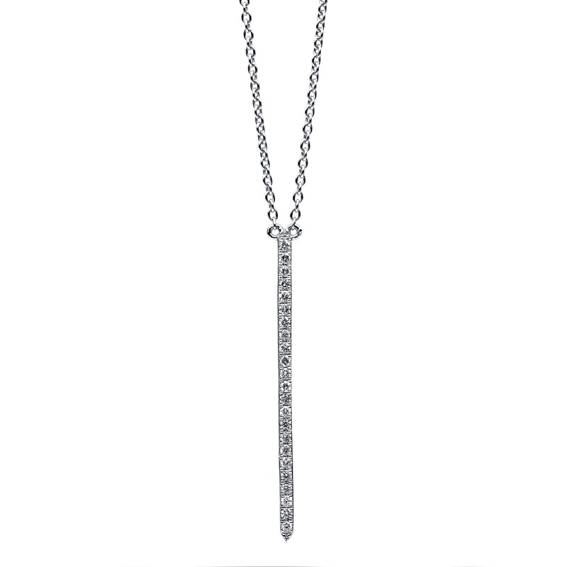 Necklace 750 white gold 14kt 23 brilliants. 0.14ct