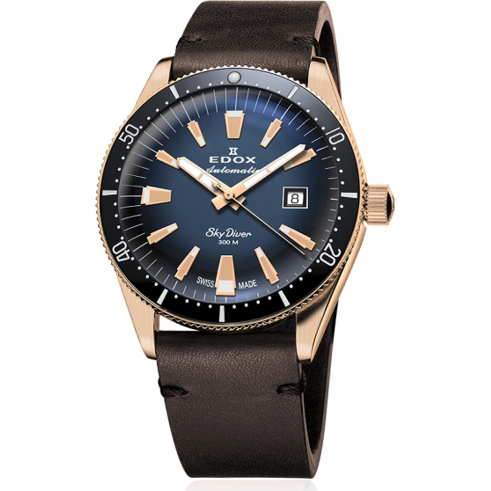 Edox SkyDiver Date Automatic Limited Edition Men's Watch 80126 BRN BUIDR