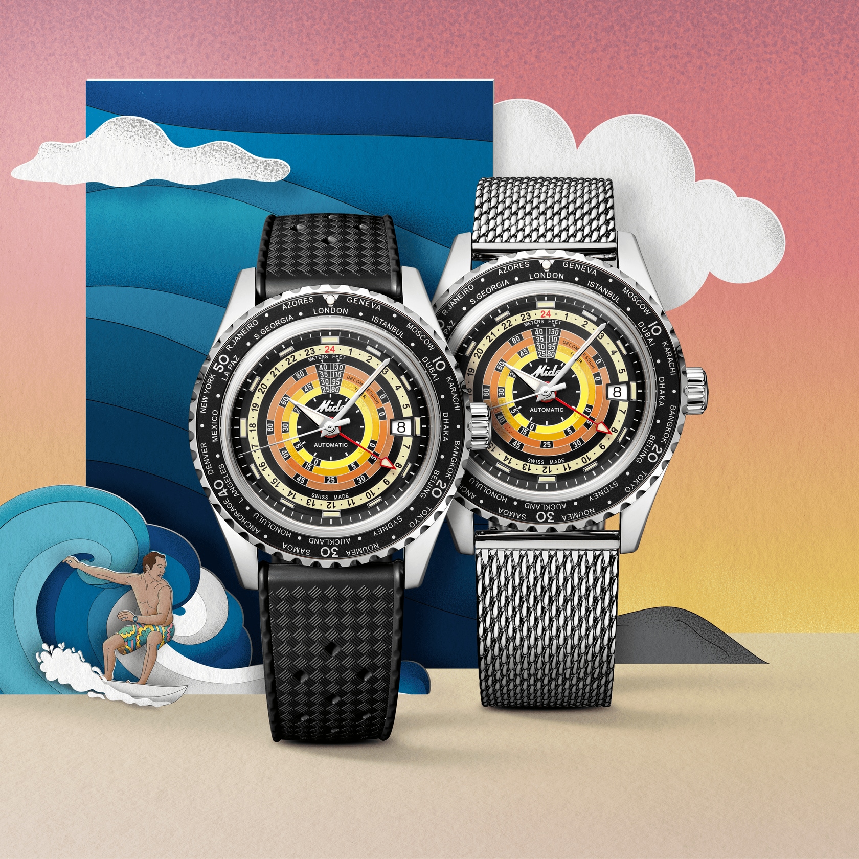 Mido Ocean Star Decompression Worldtimer Men's Watch M026.829.17.051.00