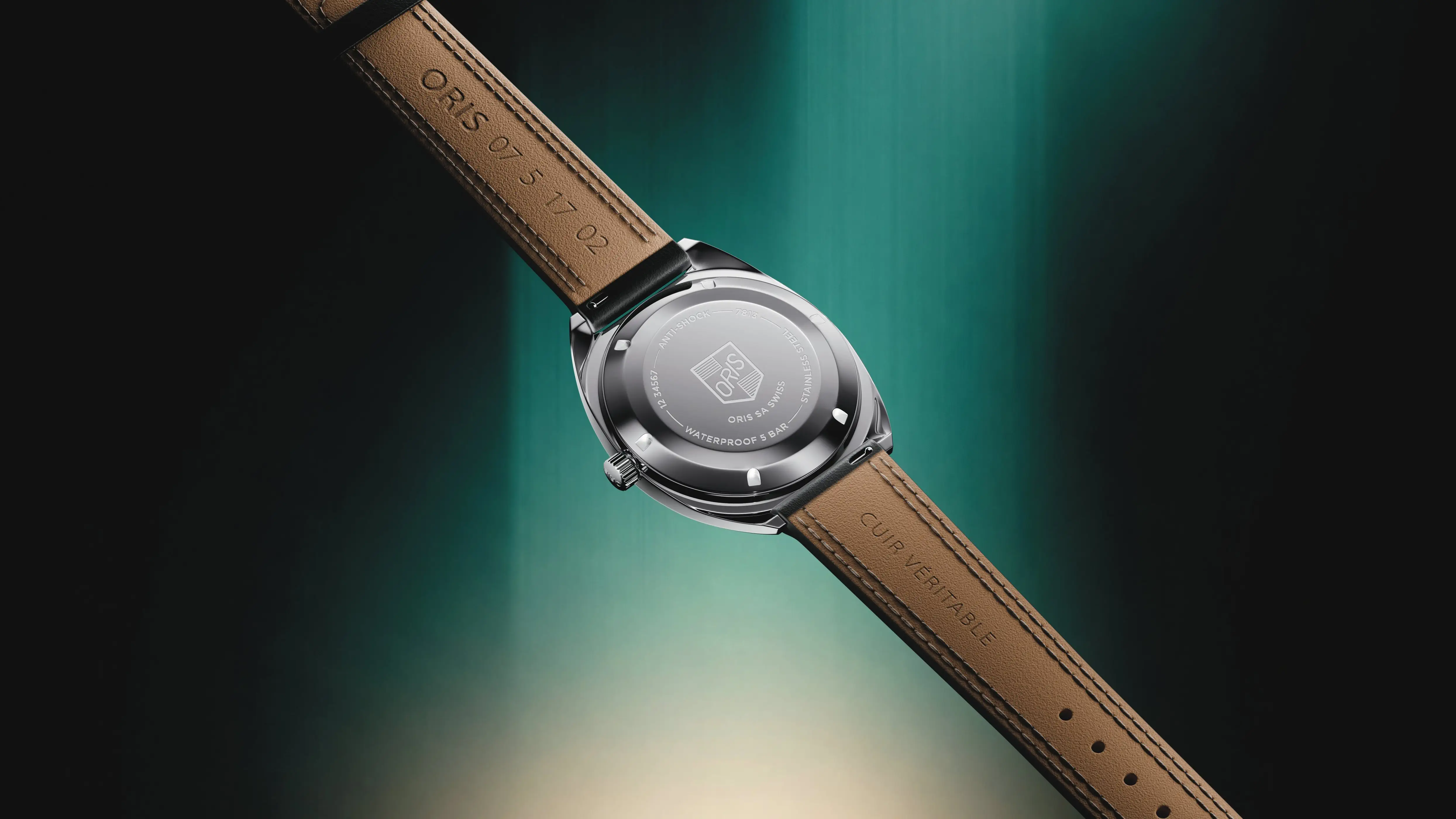 Oris Heritage Oris Star Edition, 35mm, automatic, leather strap, grey men's watch 01 733 7813 4151-Set