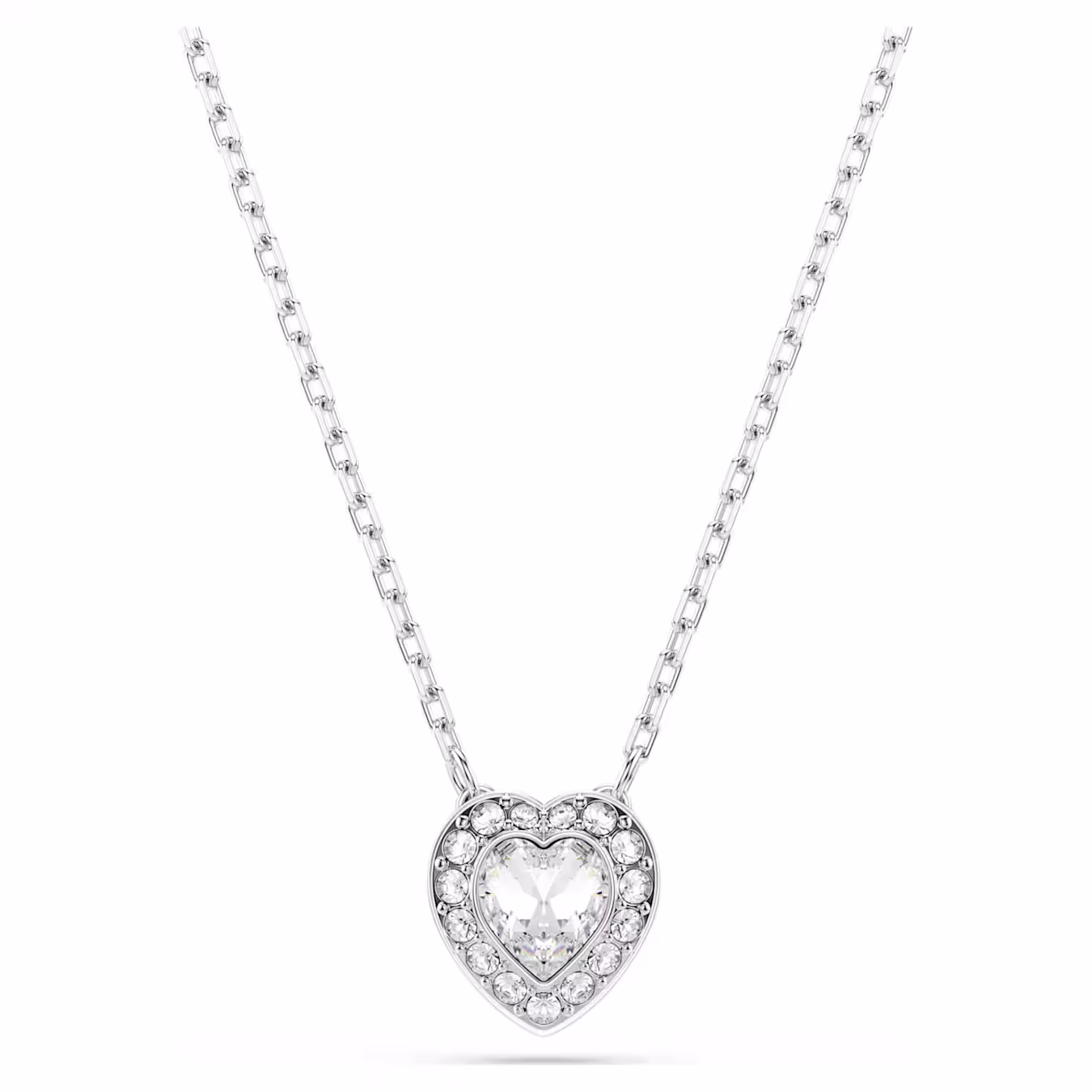 Swarovski Kette Ariana Grande x Swarovski Anhänger Verschiedene Schliffe, Herz, Weiß, Rhodiniert