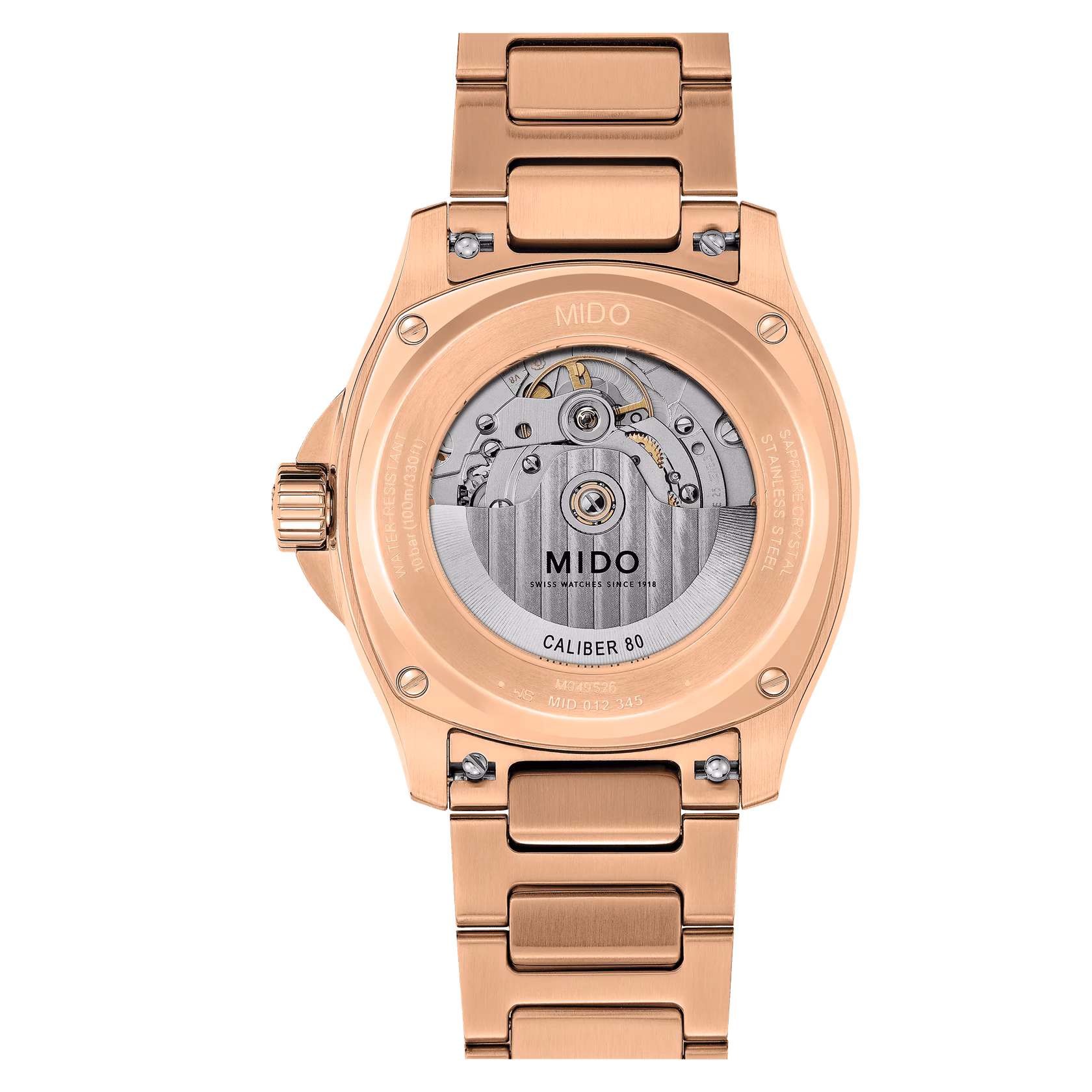 Mido Multifort TV Big Date, automatic movement, 80-hour power reserve, rose gold men's watch M049.526.33.041.00