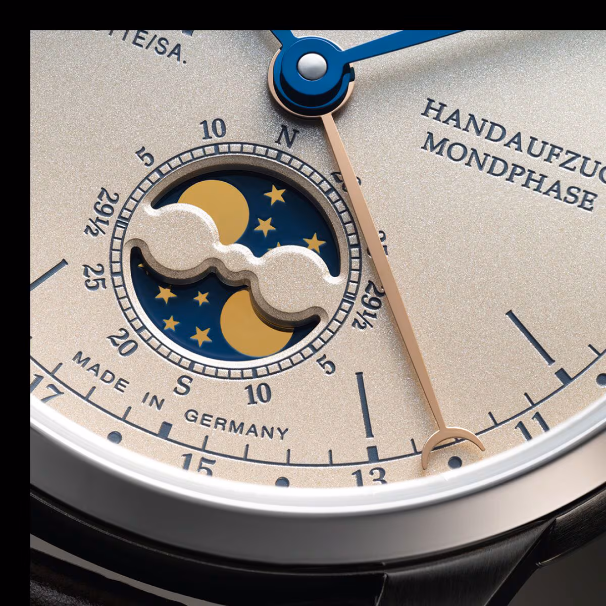 Union Glashütte 1893 Johannes Dürrstein Edition "Double Moon Phase" 41 mm, automatic, 60-hour power reserve men's watch D007.458.16.039.00