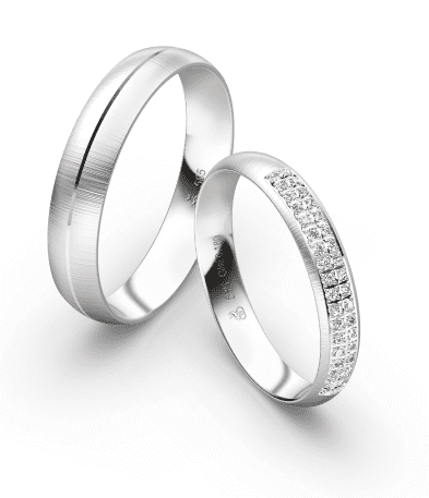 First Individual Love 3D White – Two pair of wedding rings Rauschmayer 73-03046 / 72-03046