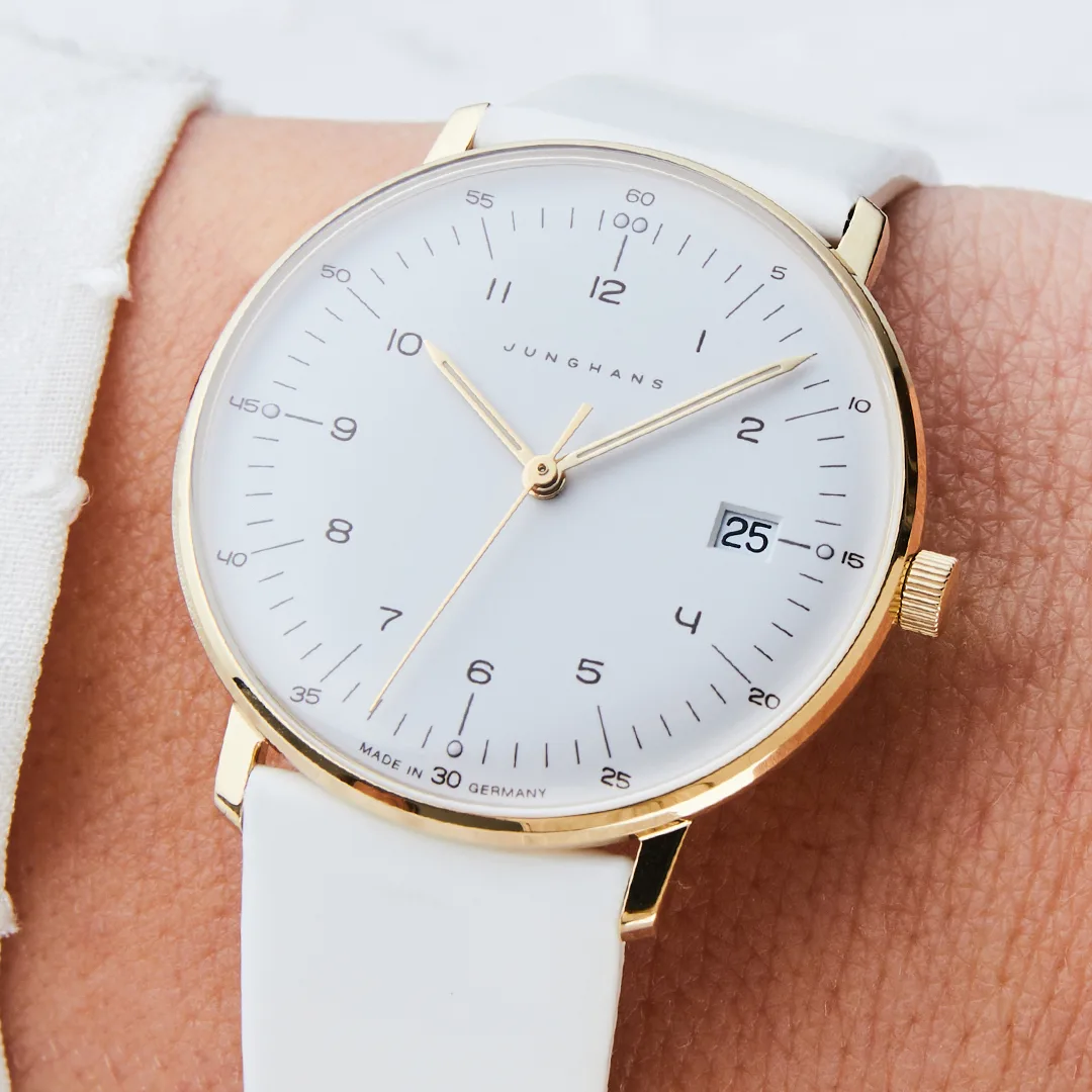 Junghans max bill Ladies Quartz Sand Gold Womens Watch 47/7451.02