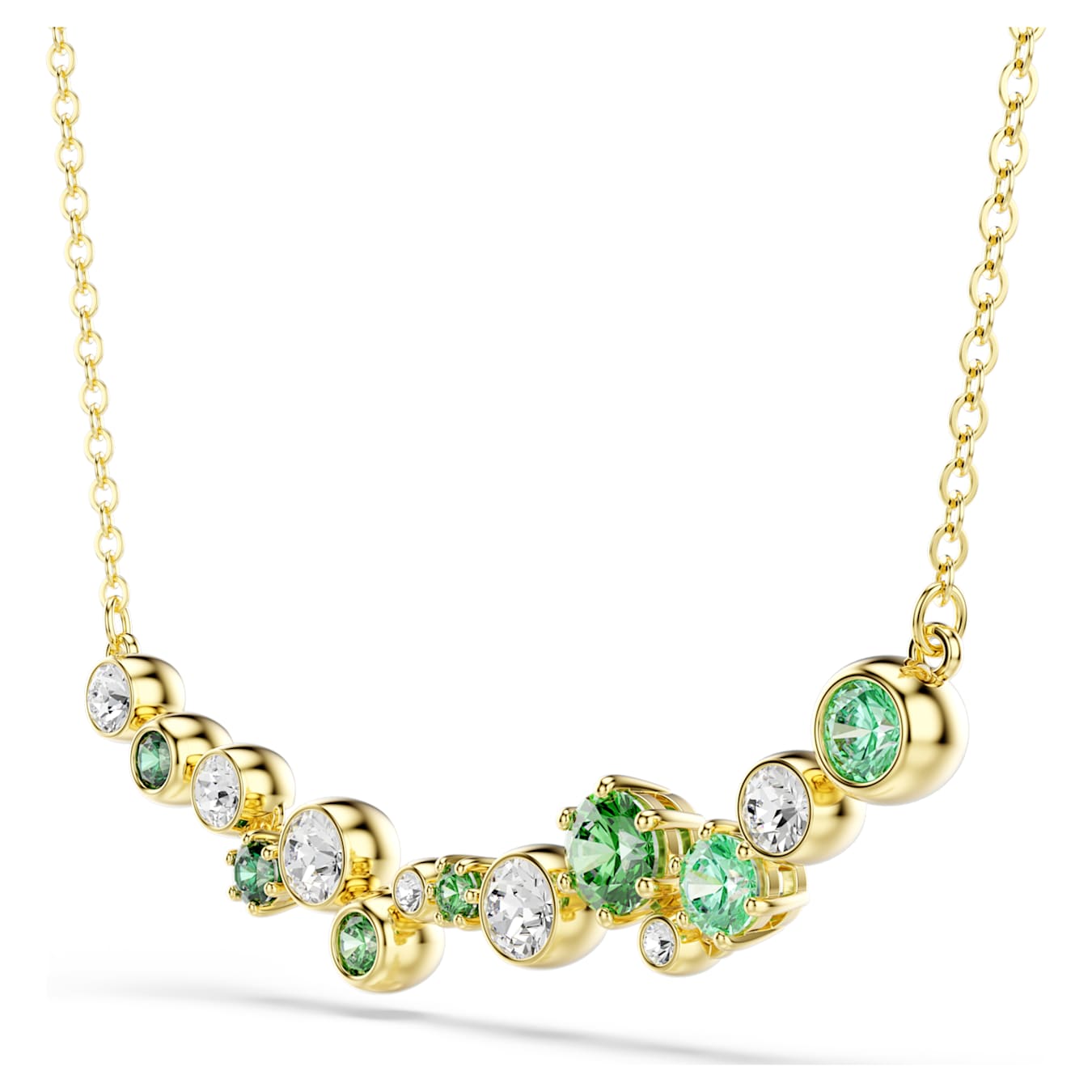 Swarovski Kette Constella Halskette Verschiedene Schliffe, Grün, 18k vergoldet
