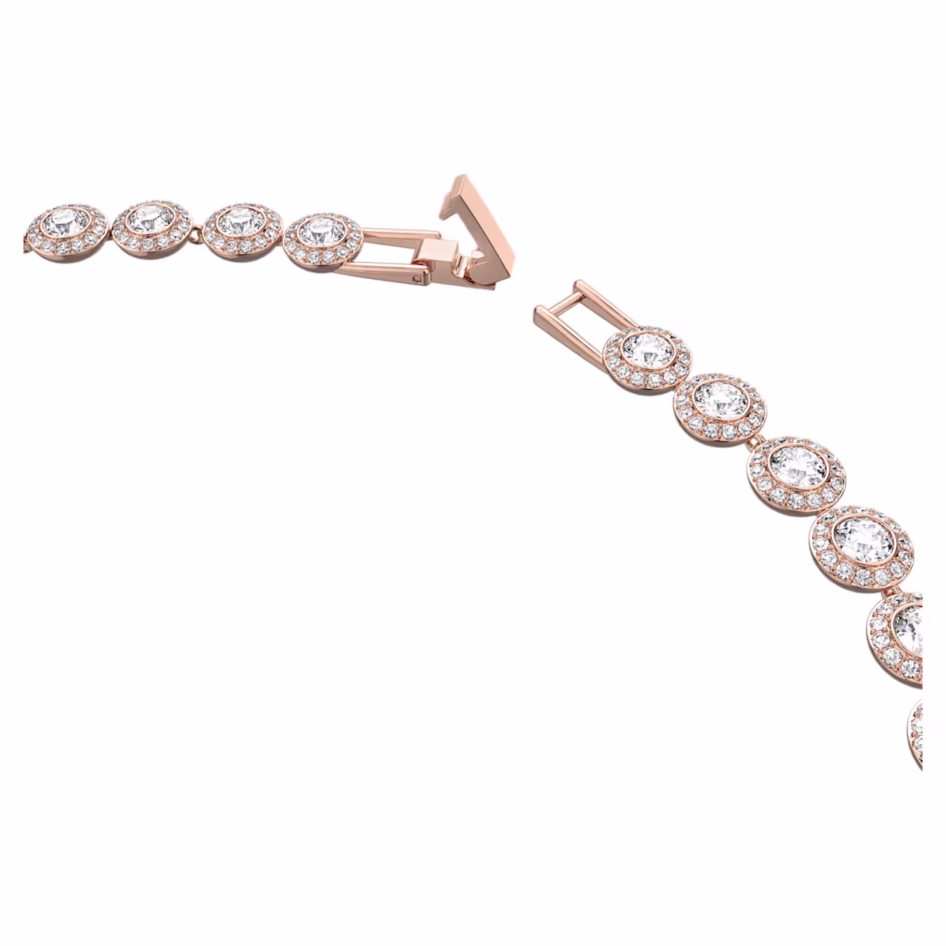 Swarovski Una Angelic necklace, round cut, medium, white, 18k rose gold plated