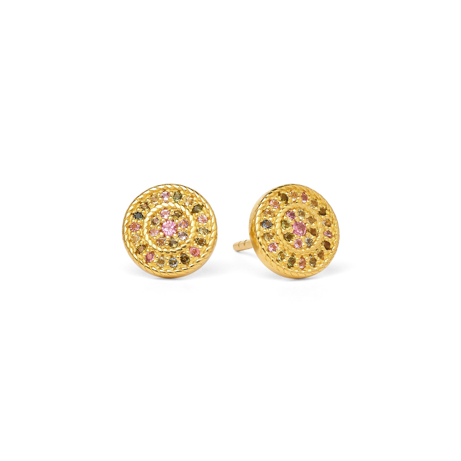Bernd Wolf Stecker Verina Design Line Sparkling Pavé, tourmaline, 24-karat gold plated