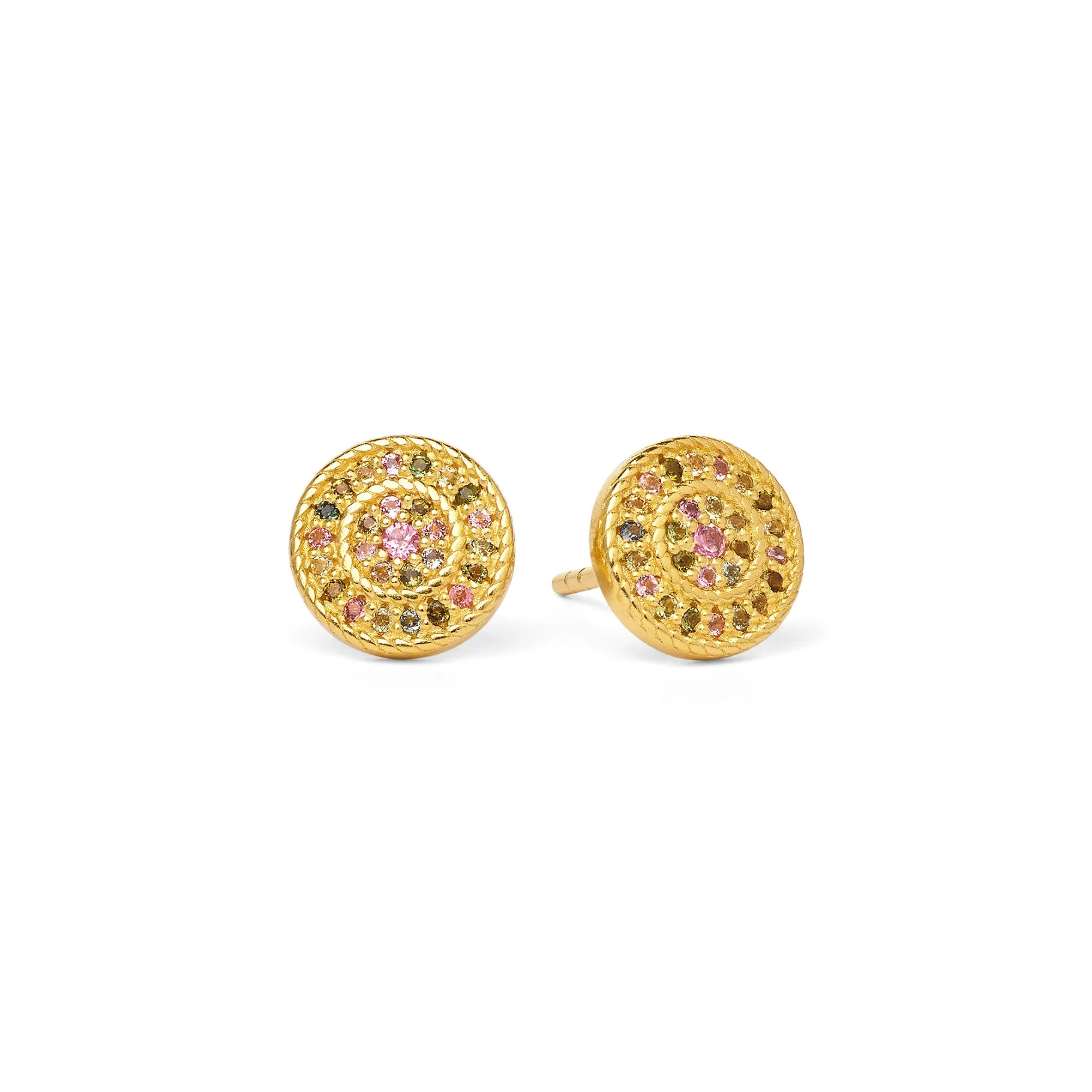 Bernd Wolf Stecker Verina Design Line Sparkling Pavé, tourmaline, 24-karat gold plated
