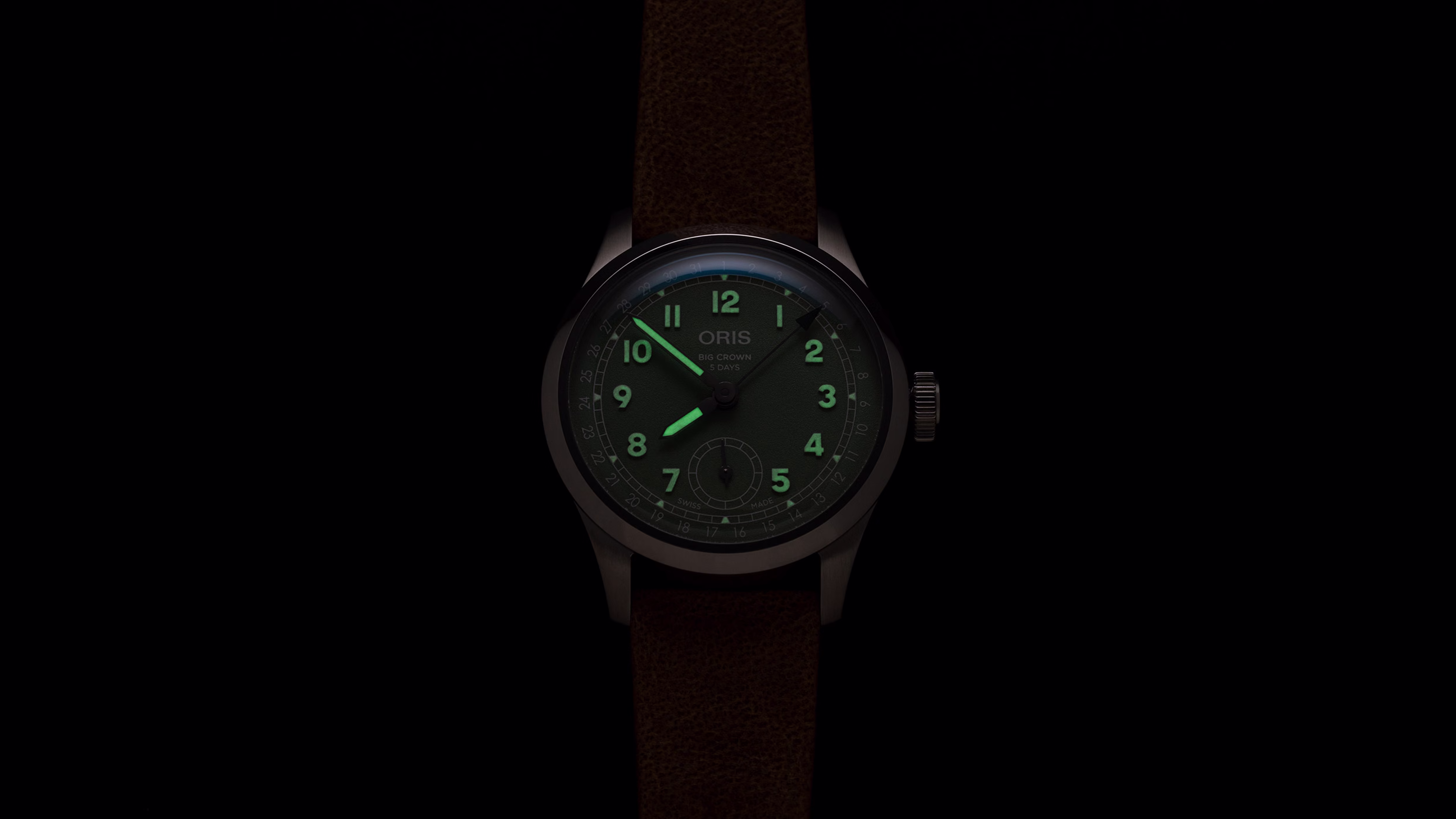 Oris Big Crown Pointer Date Calibre 403, 40mm, deerskin strap, green men's watch 01 403 7799 4067-07 6 ​​20 09FC